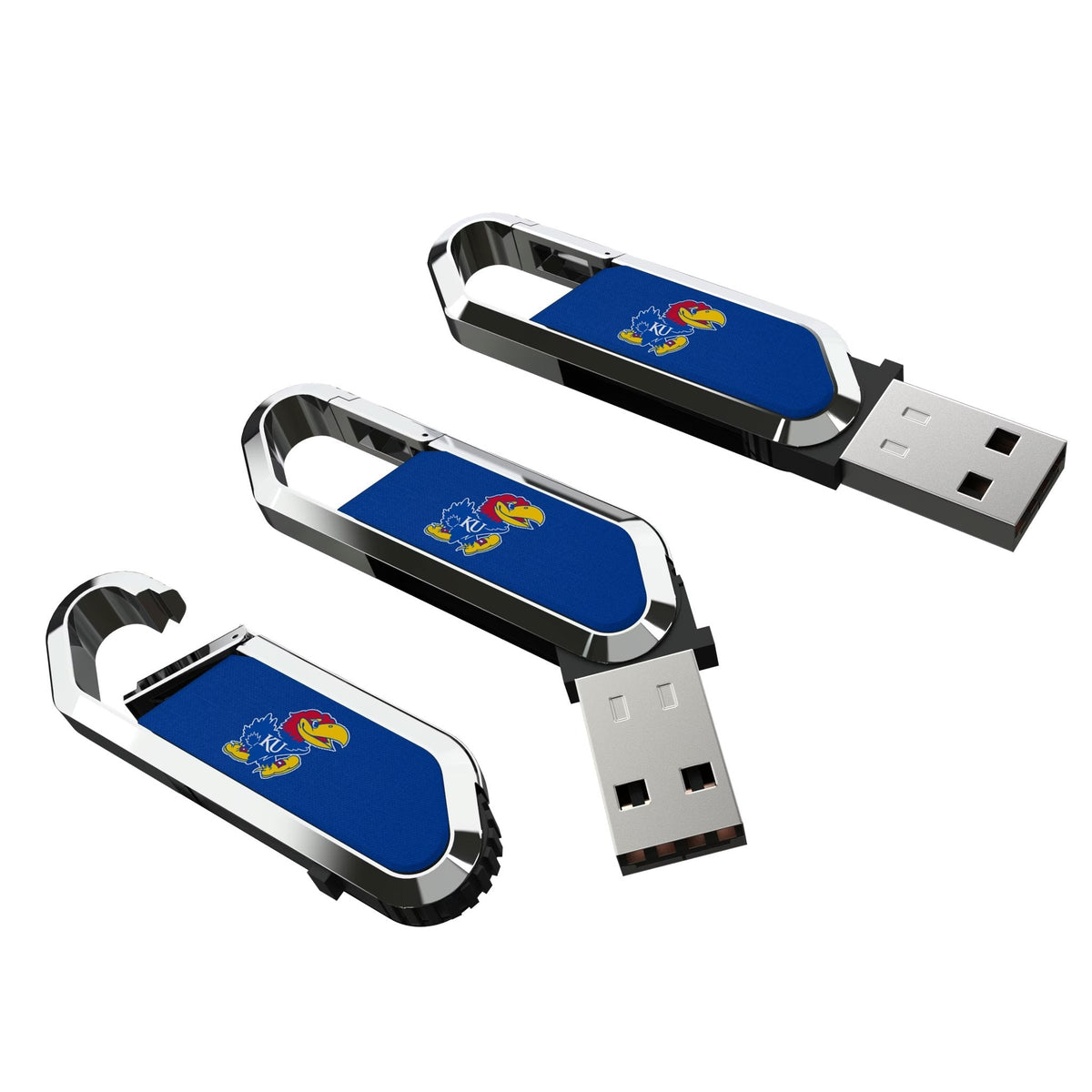 University of Kansas Jayhawks Solid USB 64GB Clip Style Flash Drive 3