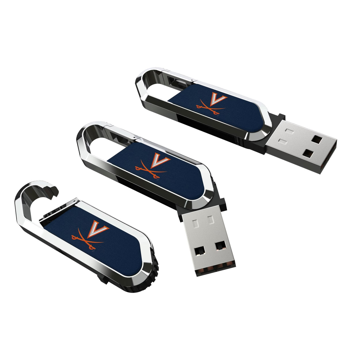 University of Virginia Cavaliers Solid USB 64GB Clip Style Flash Drive 3