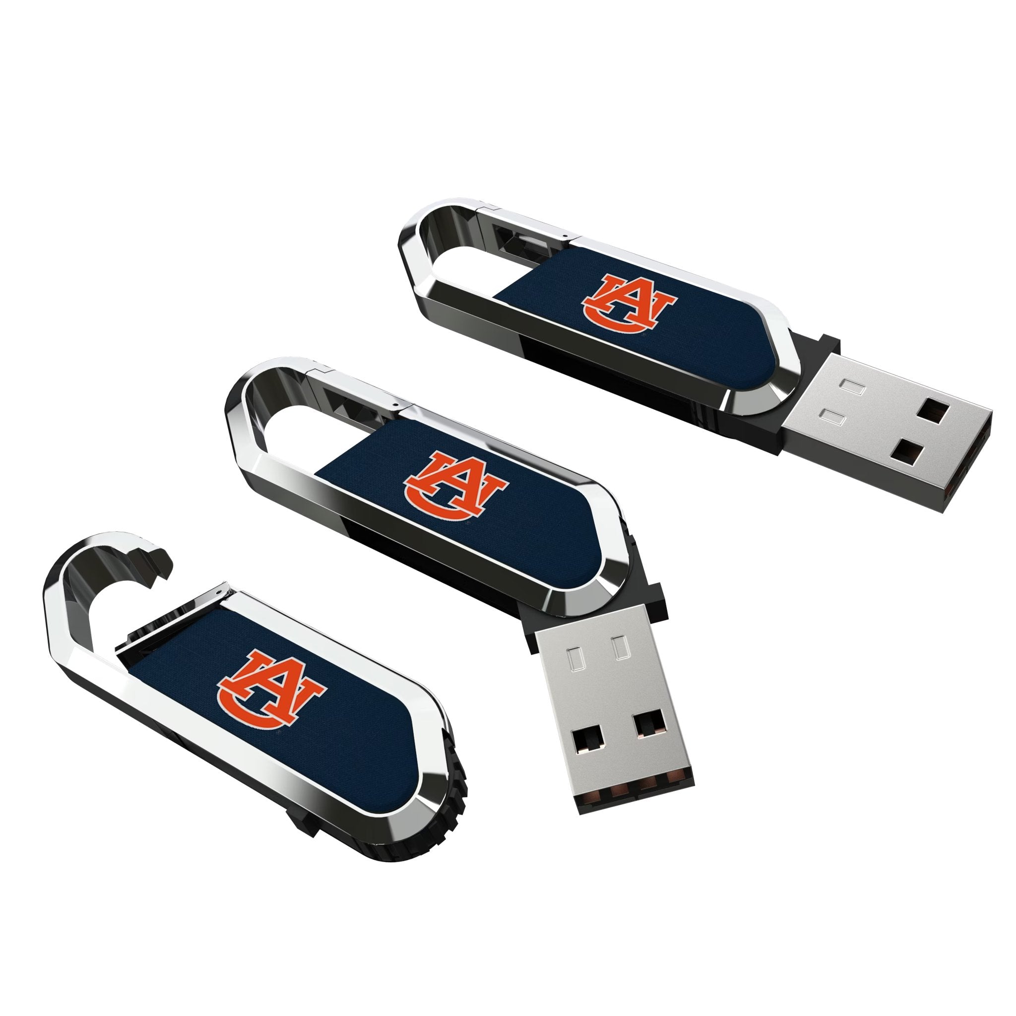 University of Auburn Tigers Solid USB 64GB Clip Style Flash Drive 3