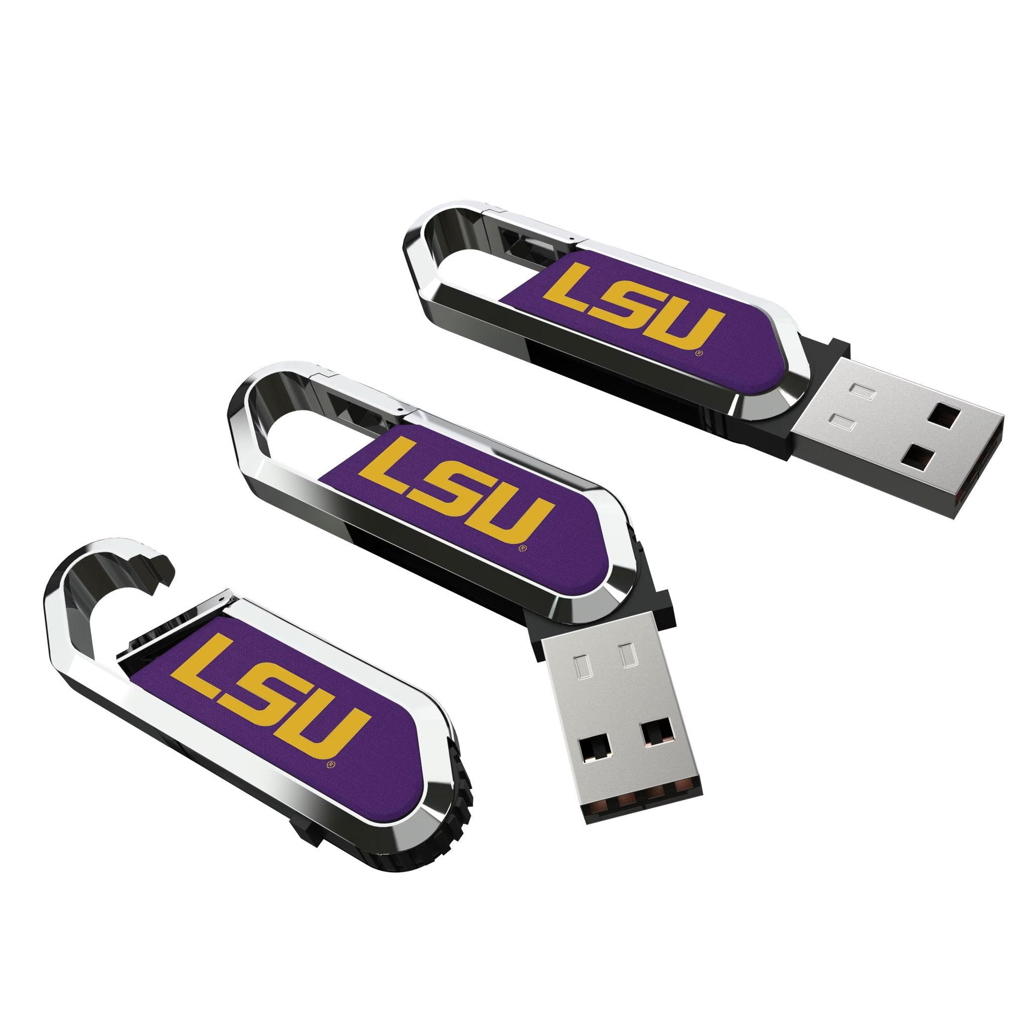 Louisiana State University Tigers Solid USB 64GB Clip Style Flash Drive 3