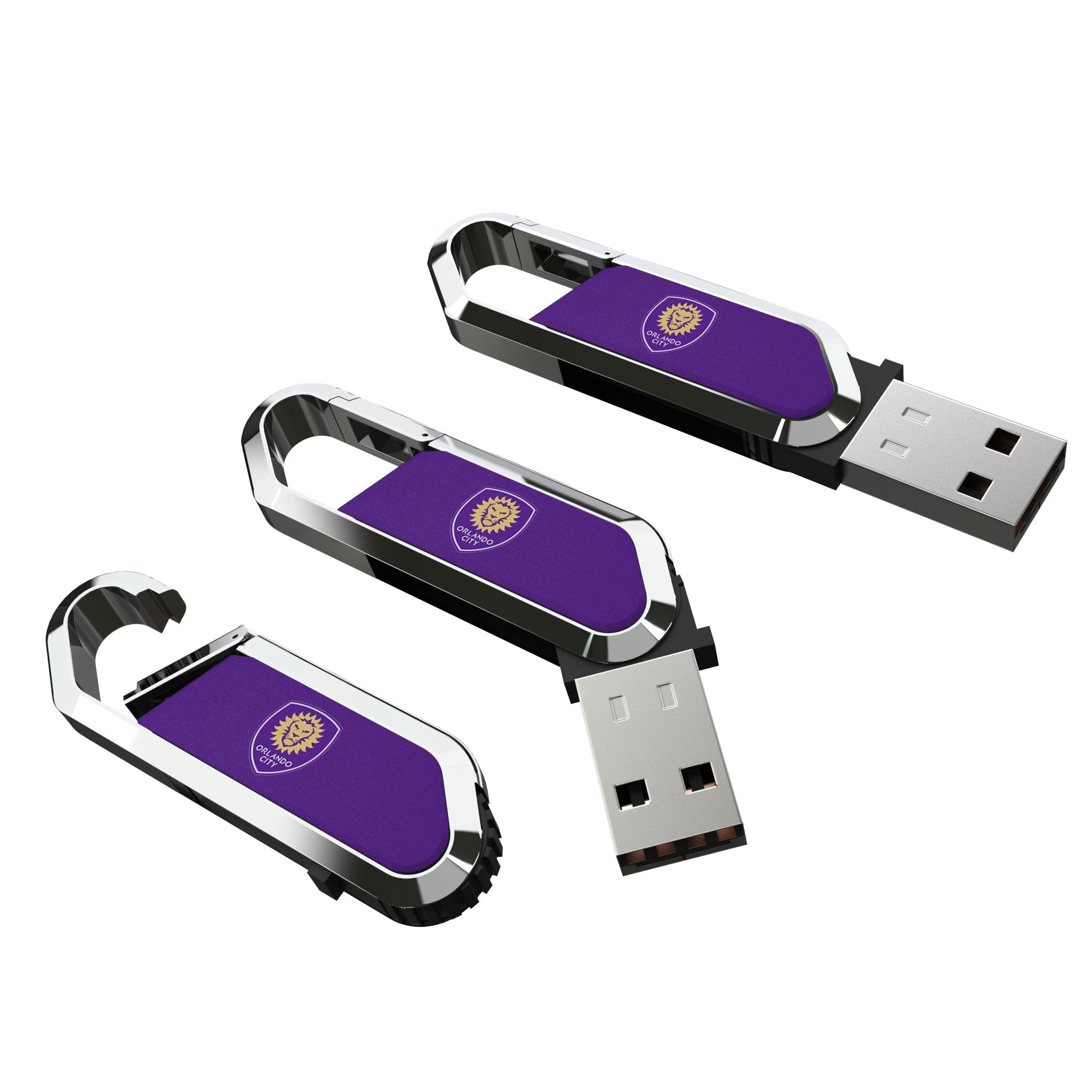 Orlando City Soccer Club Solid USB 64GB Clip Style Flash Drive 3