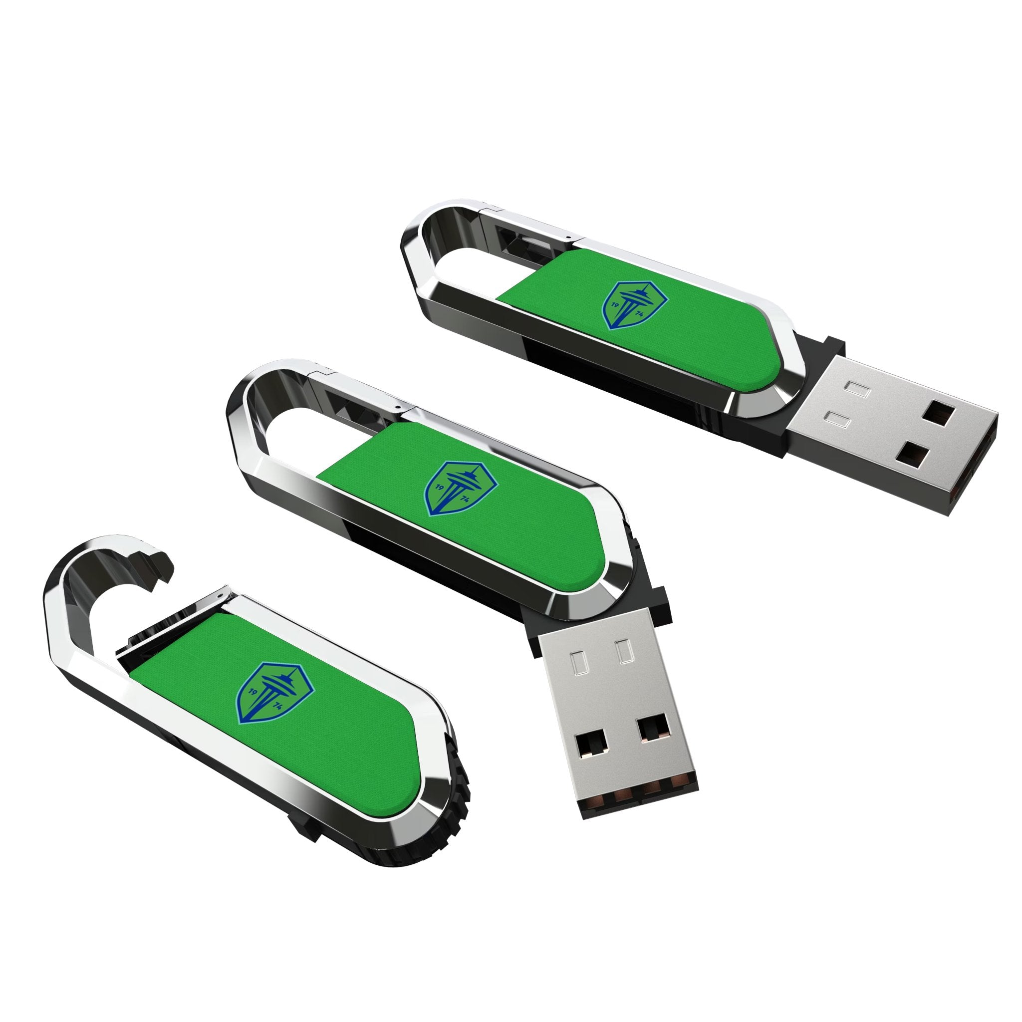 Seattle Sounders FC Solid USB 64GB Clip Style Flash Drive 3