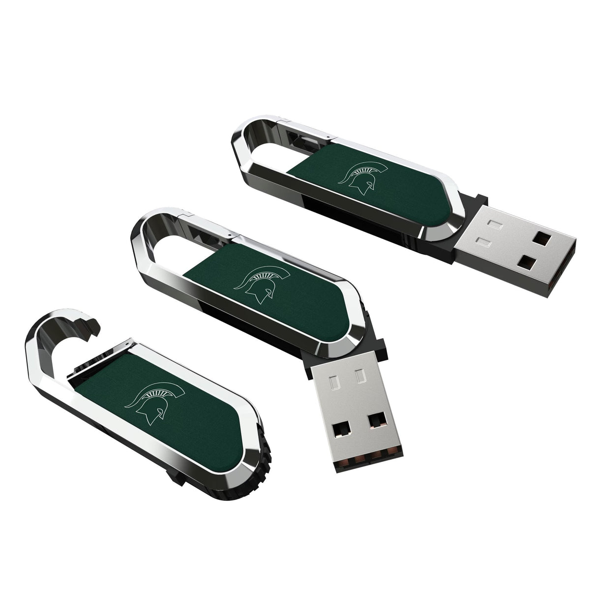 Michigan State University Spartans Solid USB 64GB Clip Style Flash Drive 3