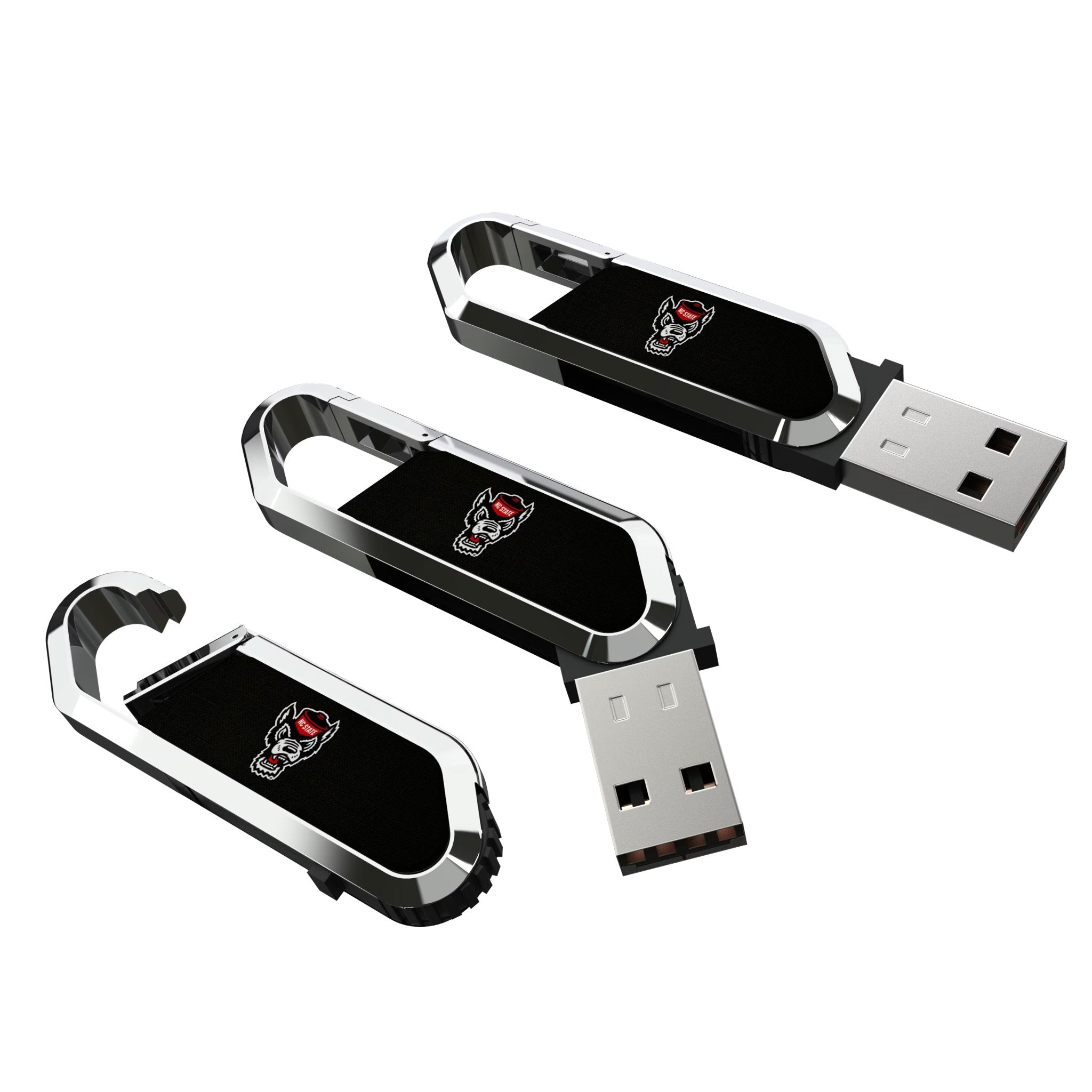 North Carolina State University Wolfpack Solid USB 64GB Clip Style Flash Drive 3