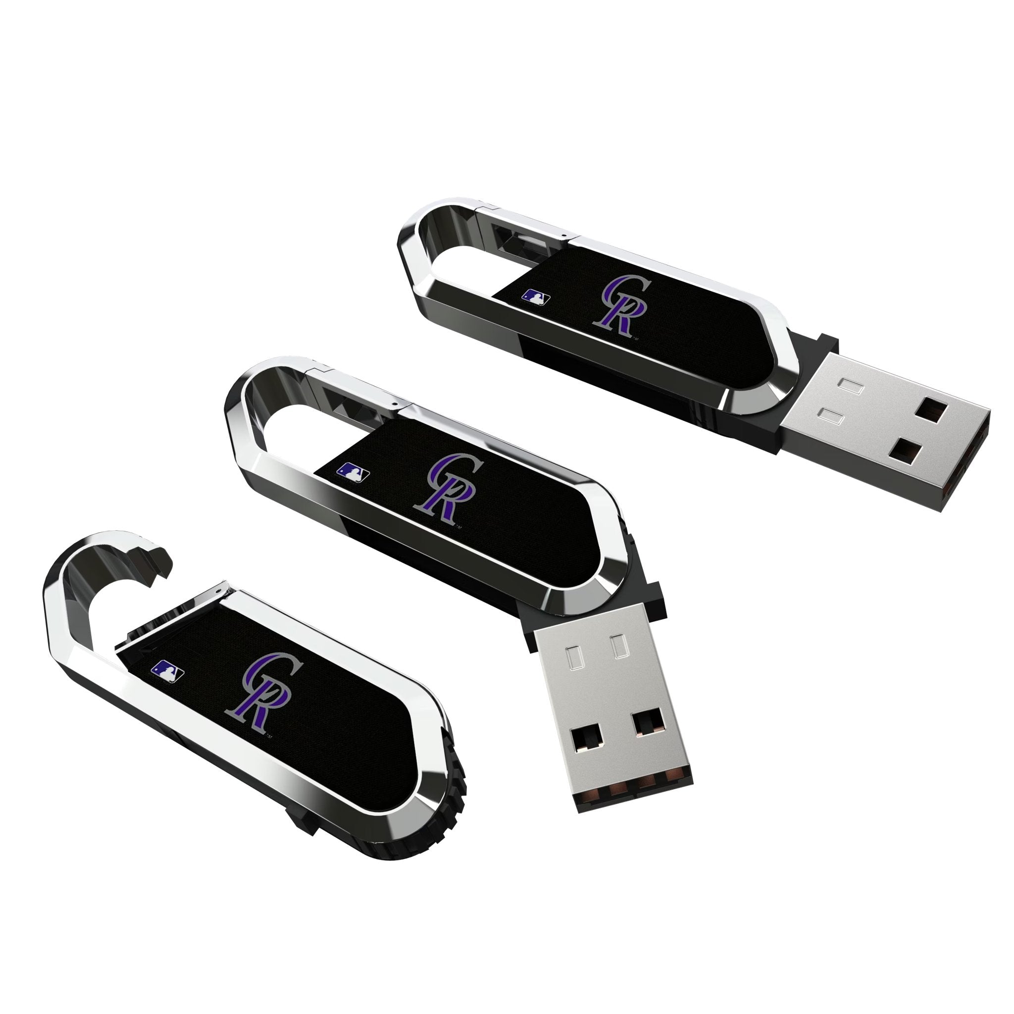 Colorado Rockies Solid USB 64GB Clip Style Flash Drive 3