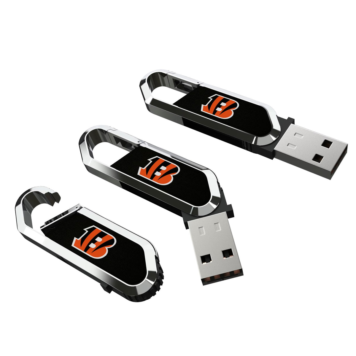Cincinnati Bengals Solid USB 64GB Clip Style Flash Drive 3