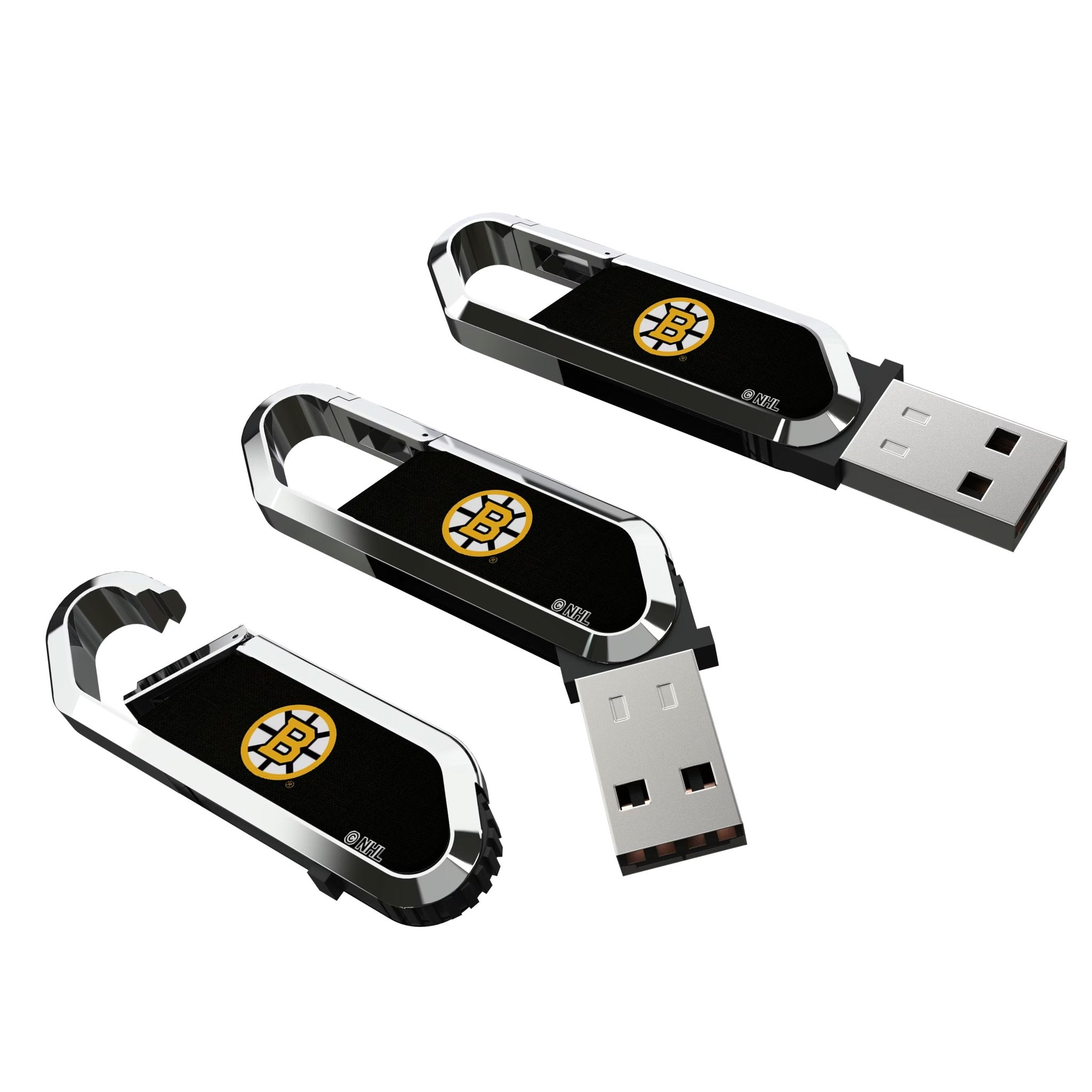Boston Bruins Solid USB 64GB Clip Style Flash Drive 3