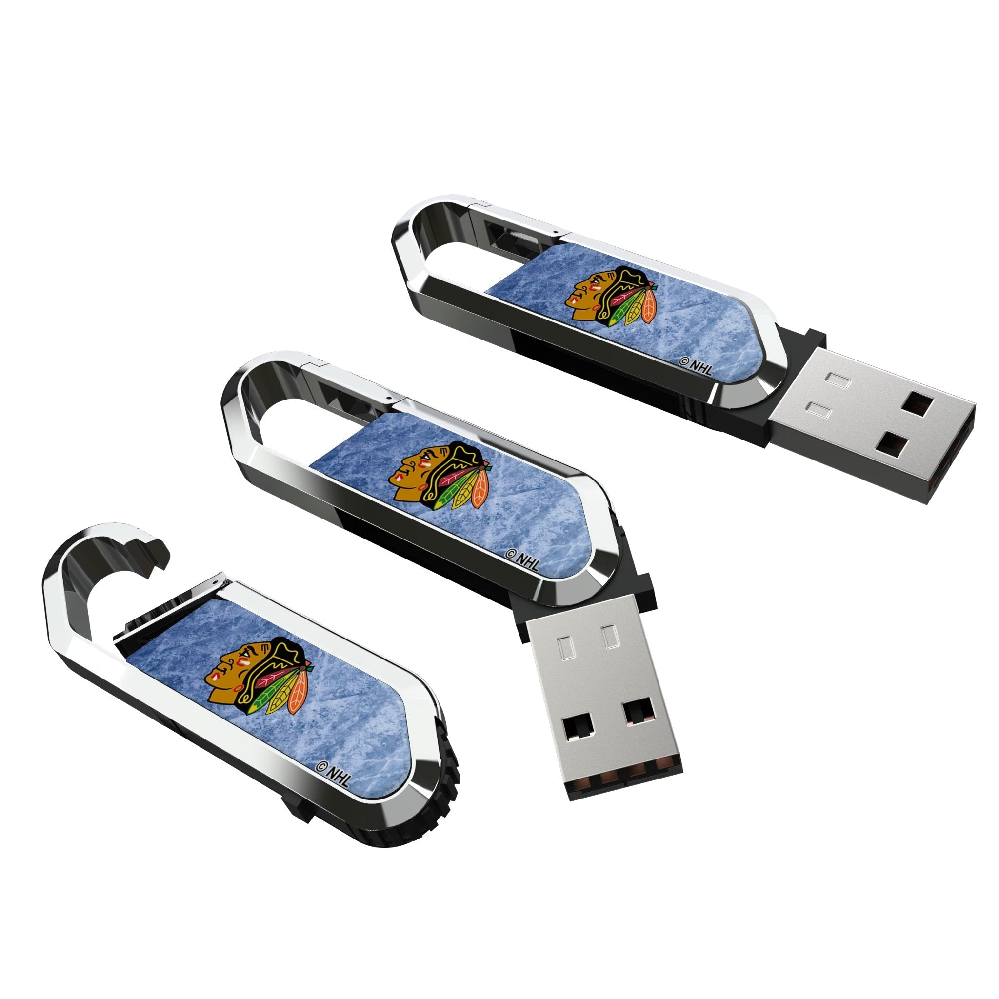 Chicago Blackhawks Ice Flood USB 64GB Clip Style Flash Drive 3