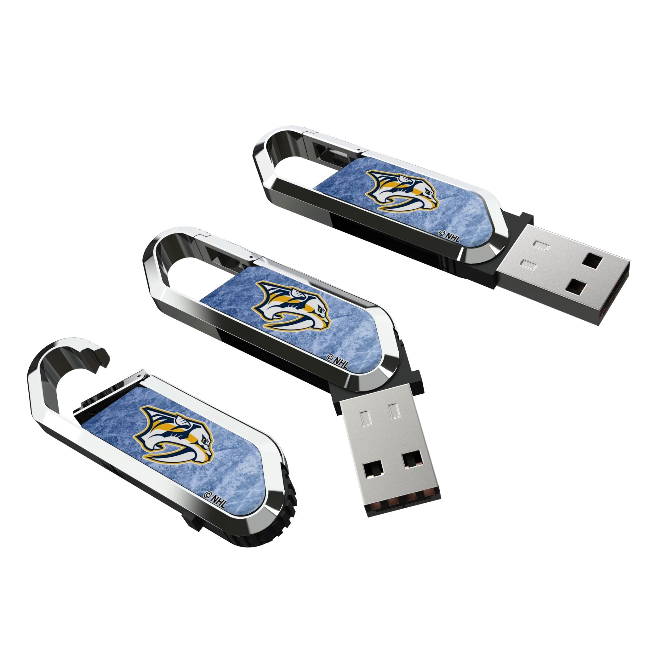 Nashville Predators Ice Flood USB 64GB Clip Style Flash Drive 3