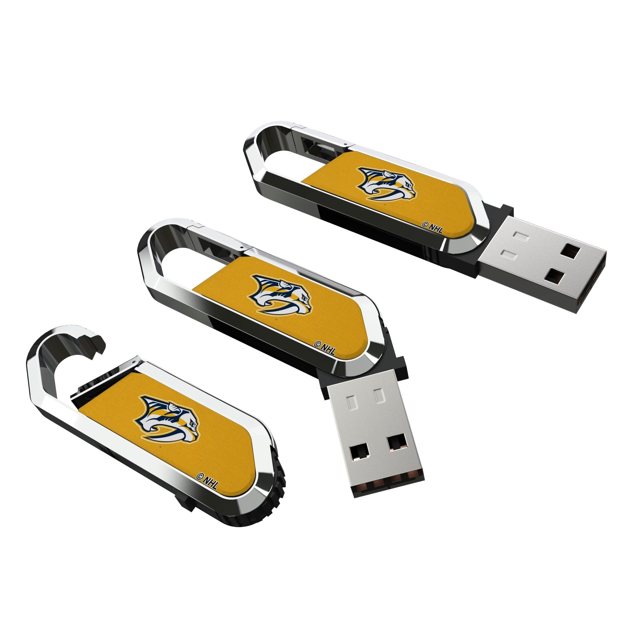 Nashville Predators Solid USB 64GB Clip Style Flash Drive 3