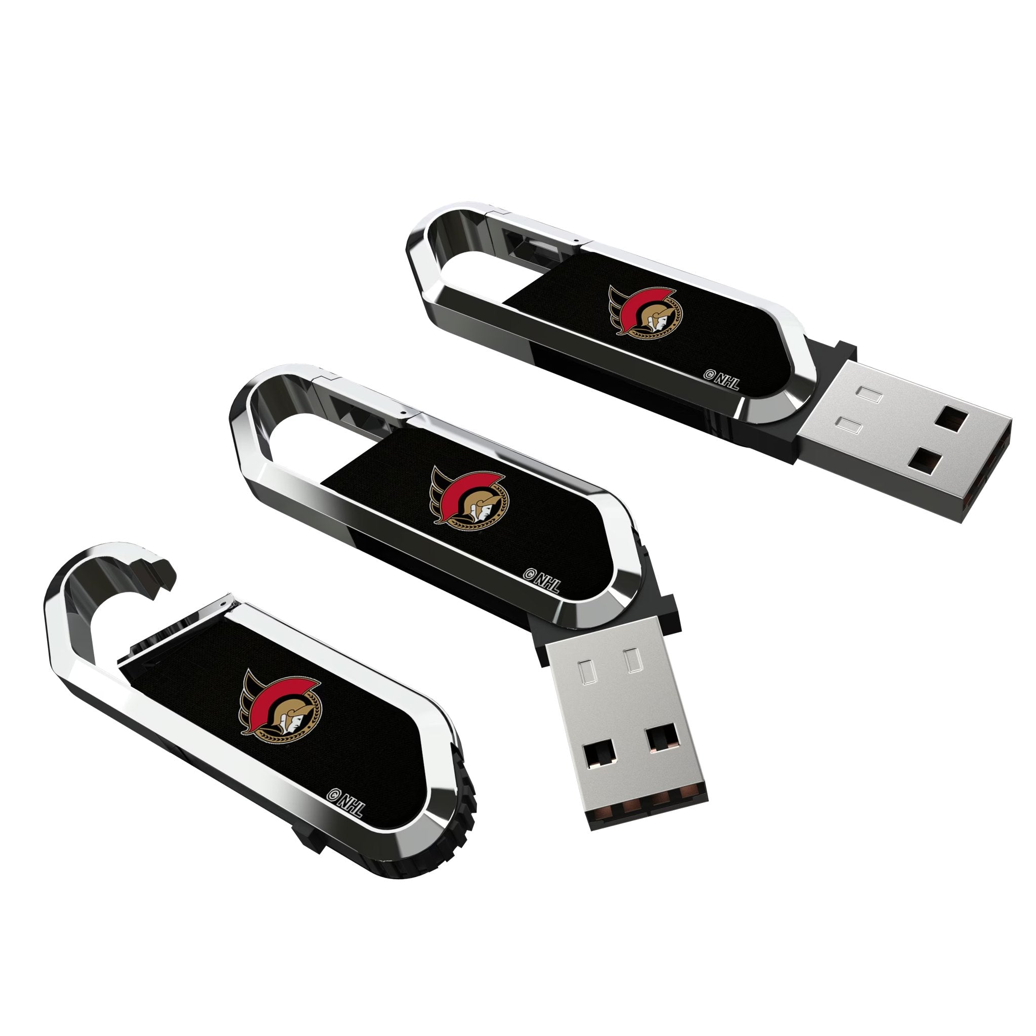 Ottawa Senators Solid USB 64GB Clip Style Flash Drive 3