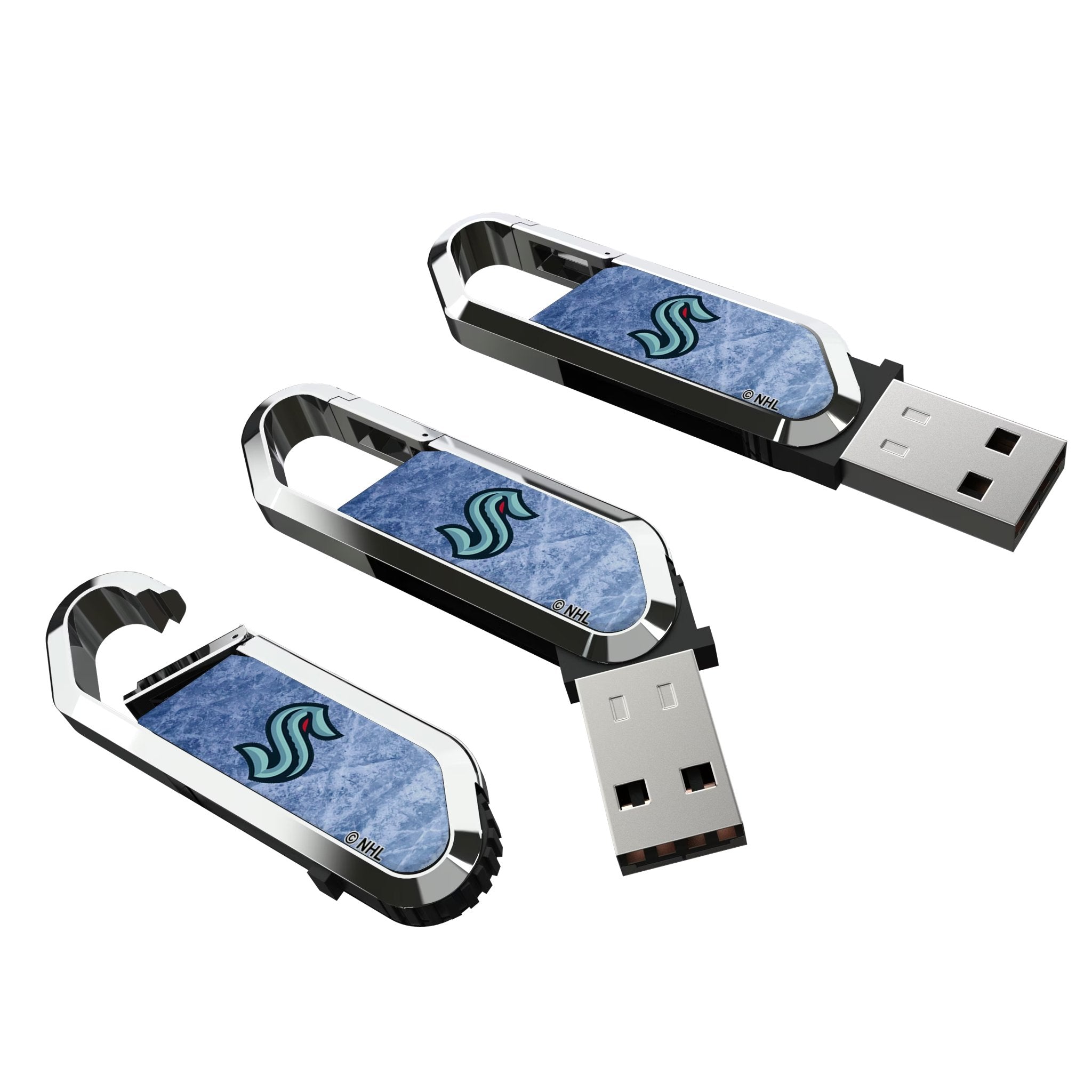 Seattle Kraken Ice Flood USB 64GB Clip Style Flash Drive 3