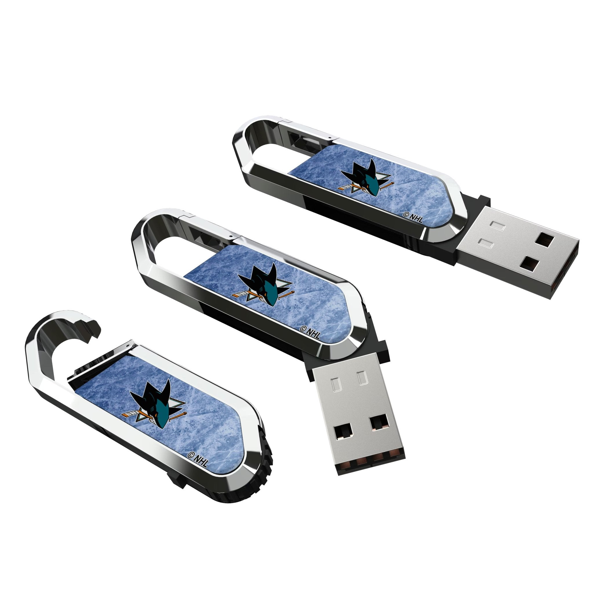 San Jose Sharks Ice Flood USB 64GB Clip Style Flash Drive 3