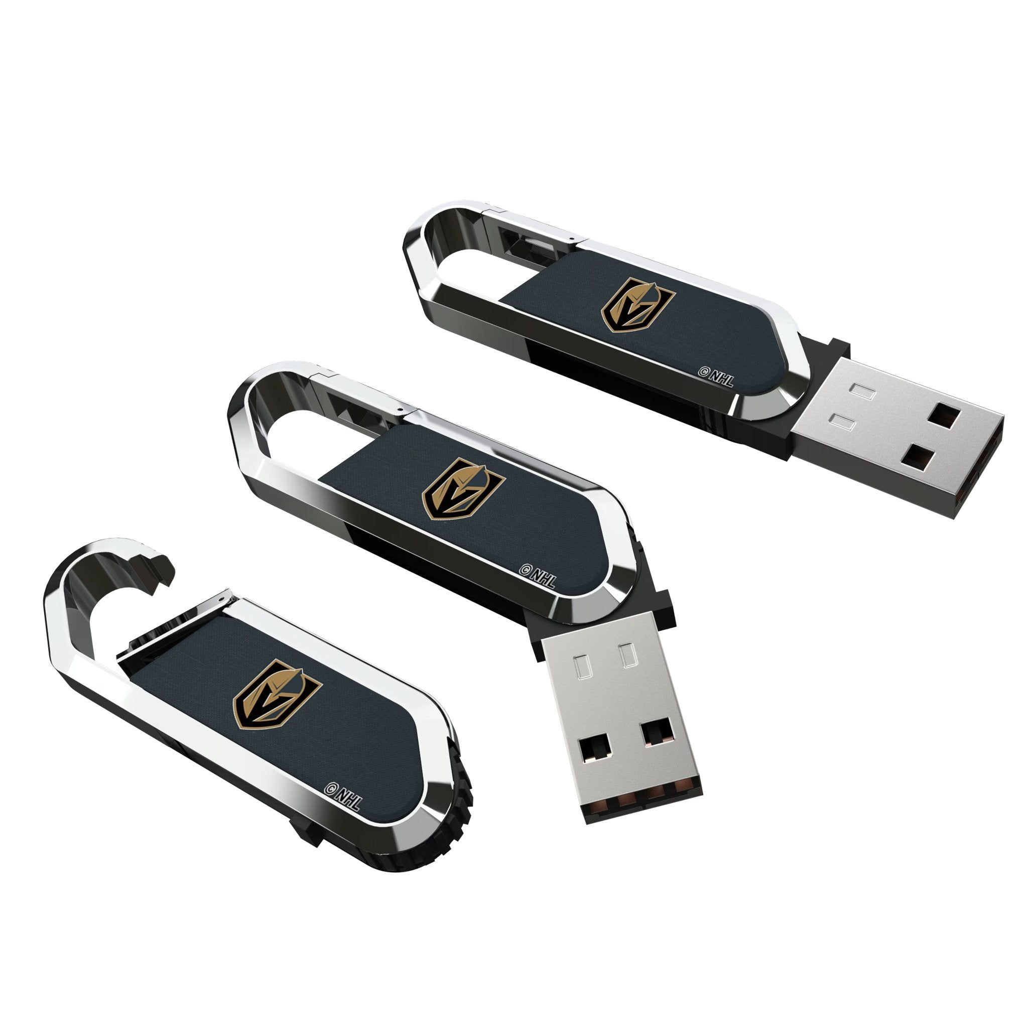 Vegas Golden Knights Solid USB 64GB Clip Style Flash Drive 3
