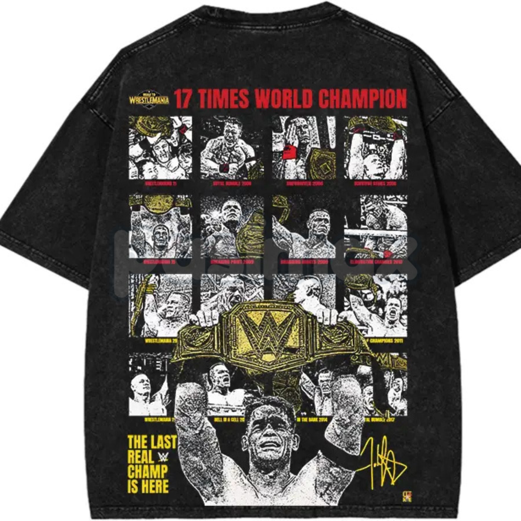 John Cena "The Last Real Champ" T-Shirt – Vintage Washed Oversized Cotton Graphic Tee, WWE Retro 3