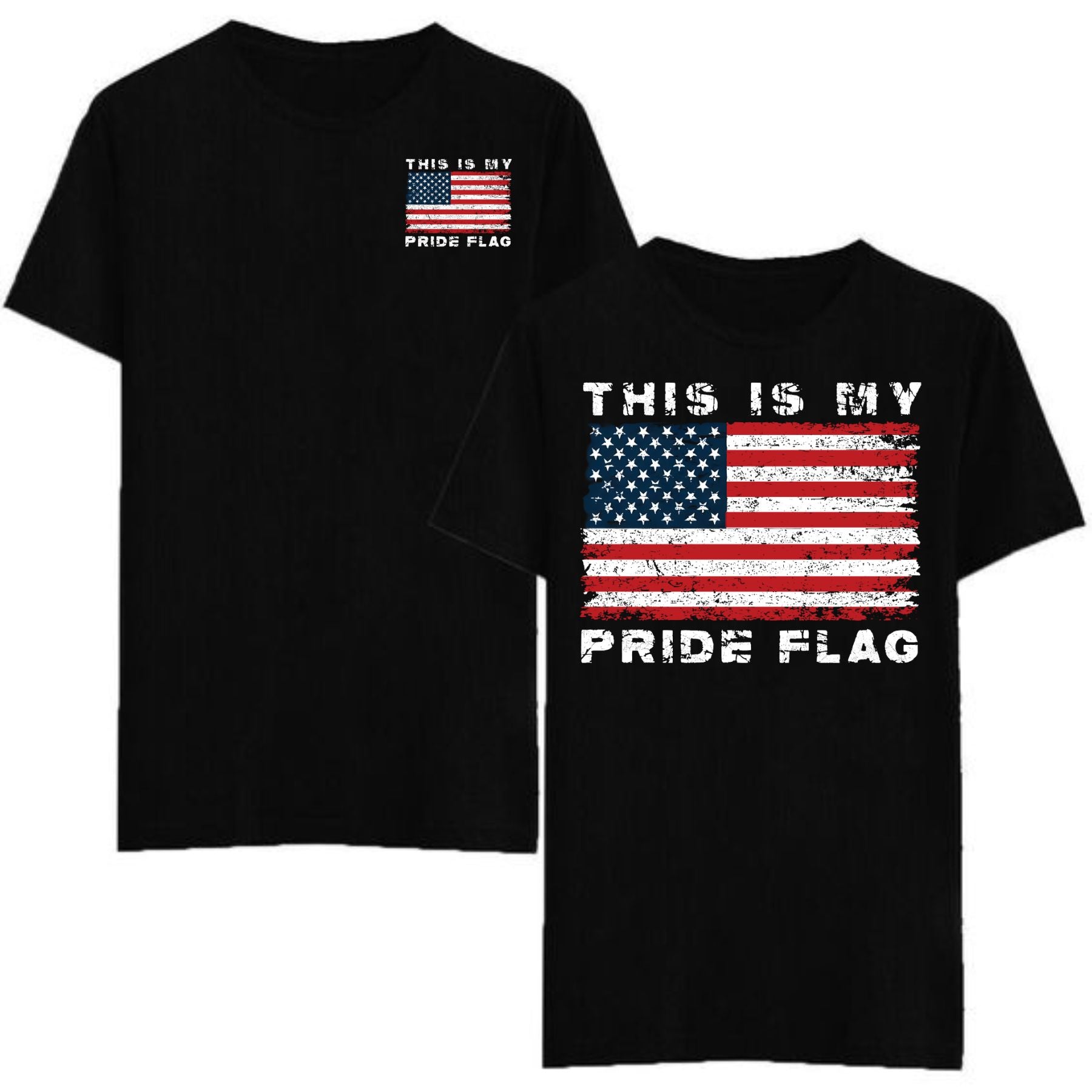 "This is My Pride Flag" T-Shirt - Distressed American Flag Tee for the 4th of July 3
