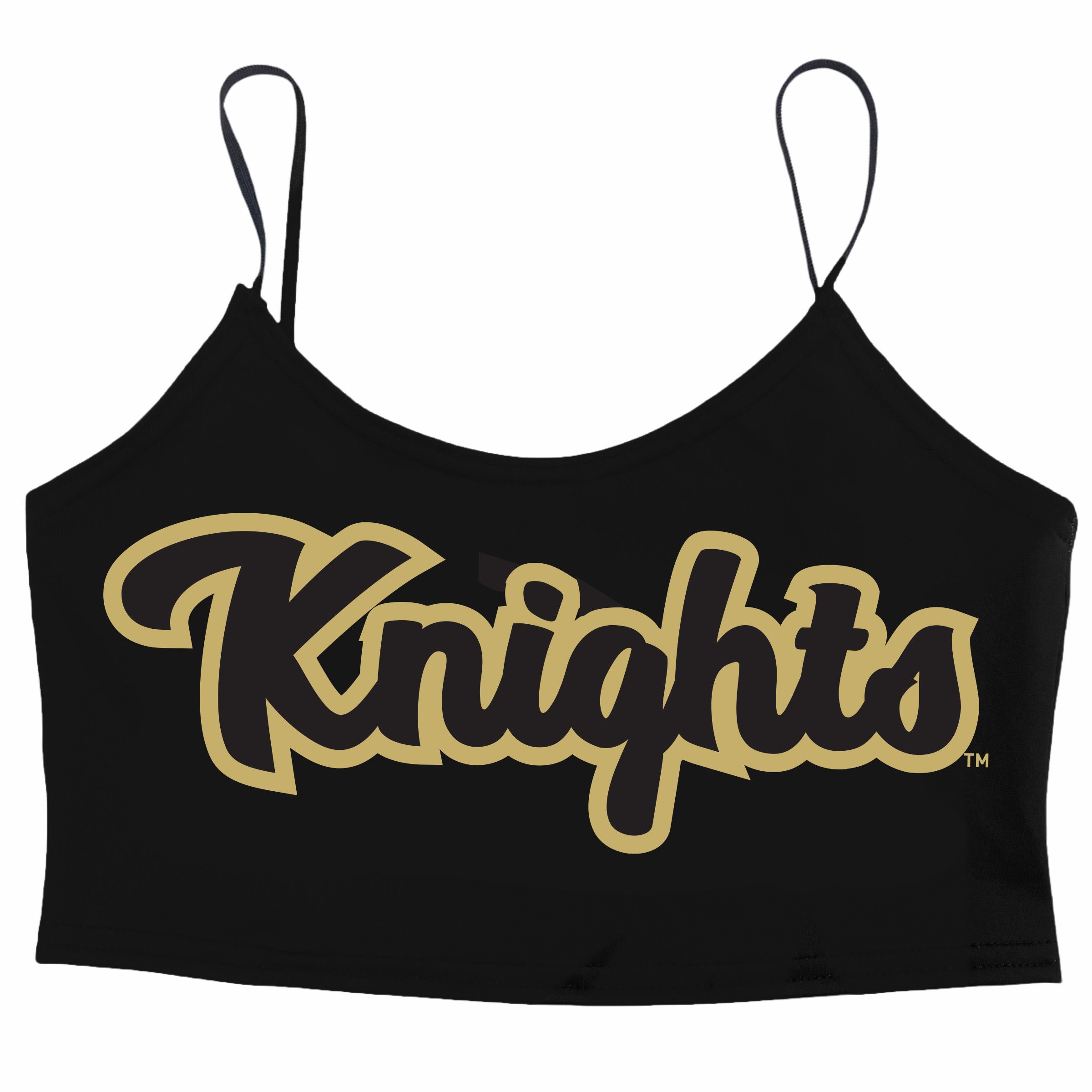 UCF Knights Cursive Outline Black Spaghetti Tank | lojobands 3