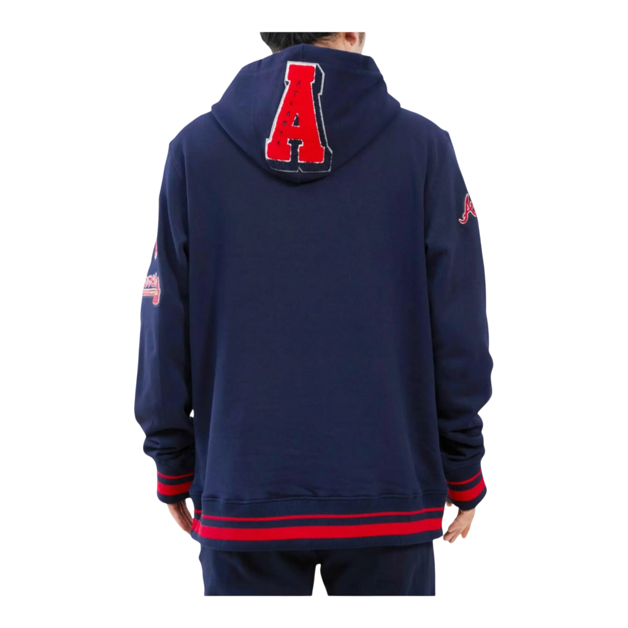Pro Standard Atlanta Braves Mash Up Logo Men Hoodie Midnight Navy 2