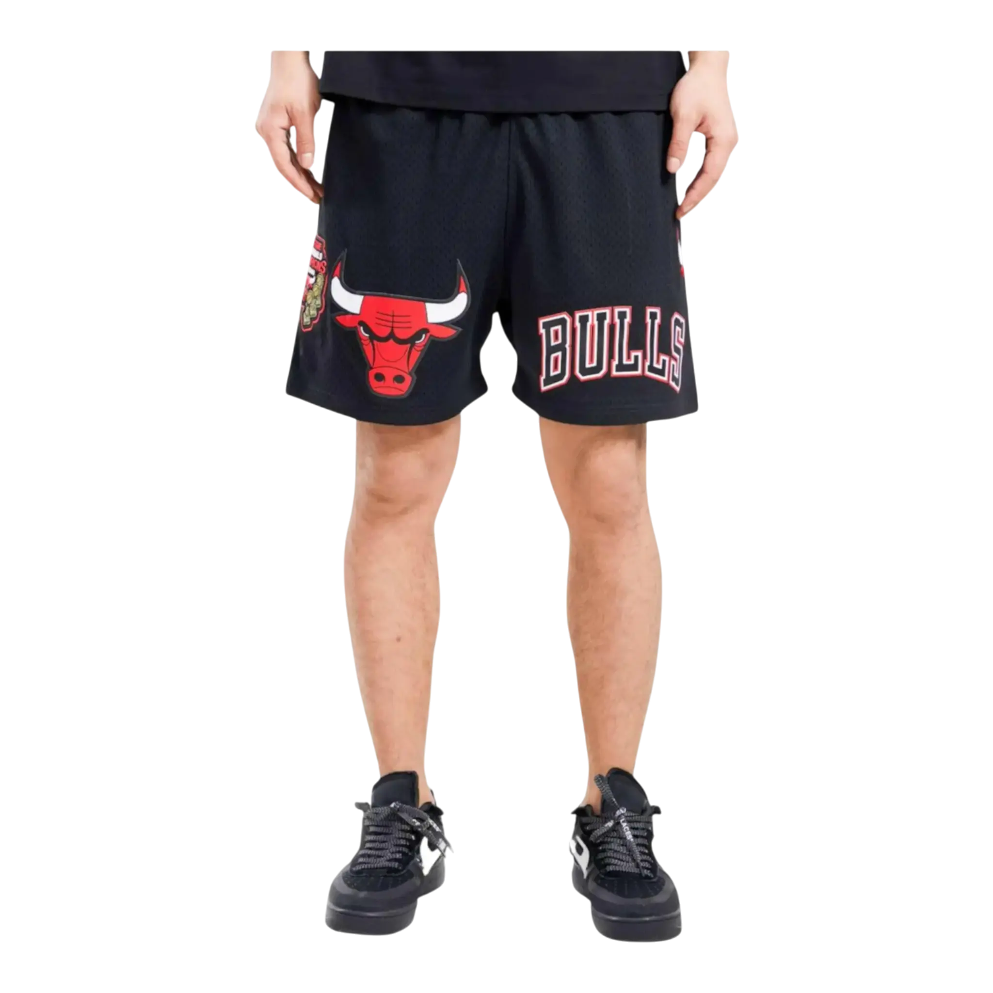Pro Standard NBA Chicago Bulls Logo Men Mesh Shorts Black 1