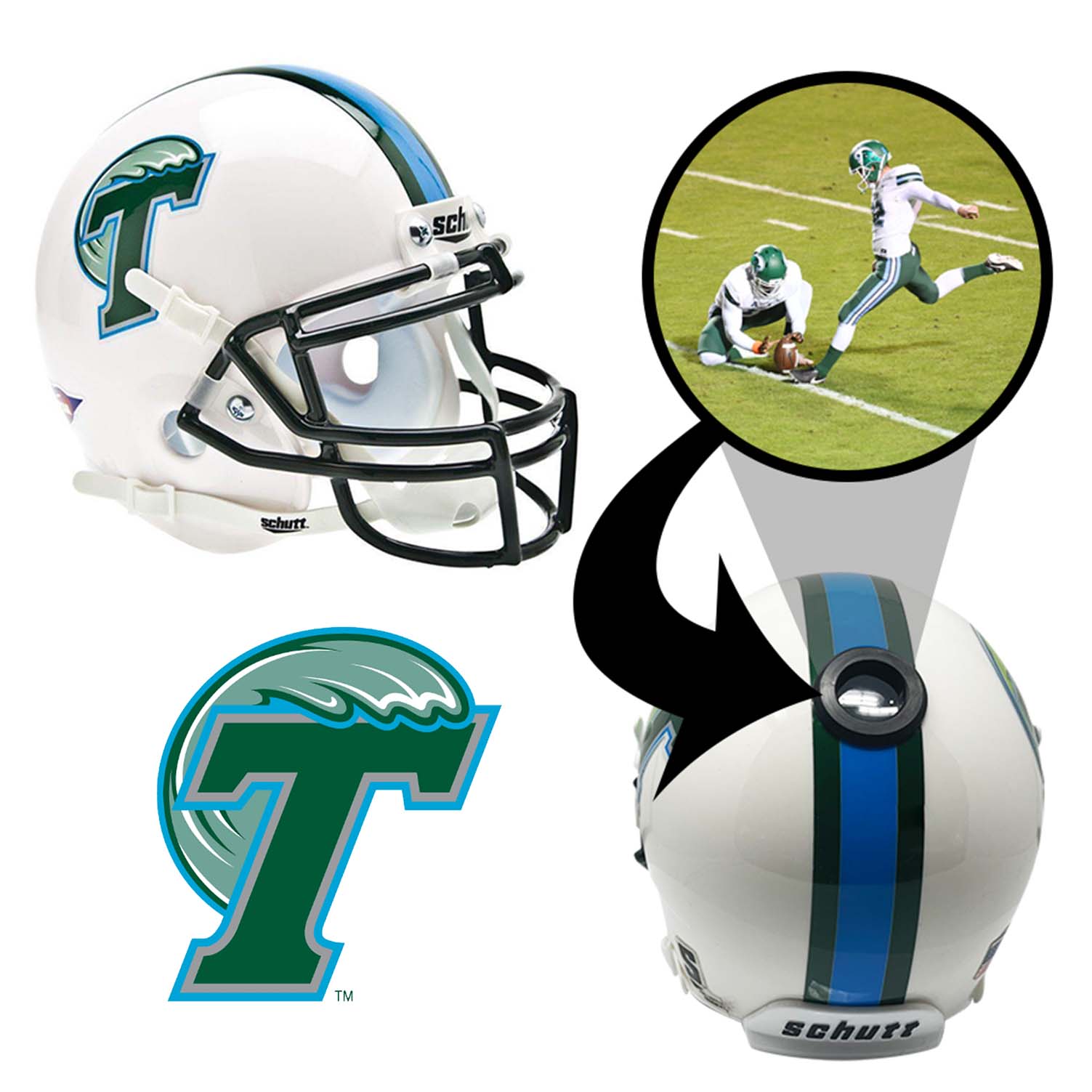 Tulane Green Wave College Football Collectible Mini Helmet - Picture Inside - FANZ Collectibles 1