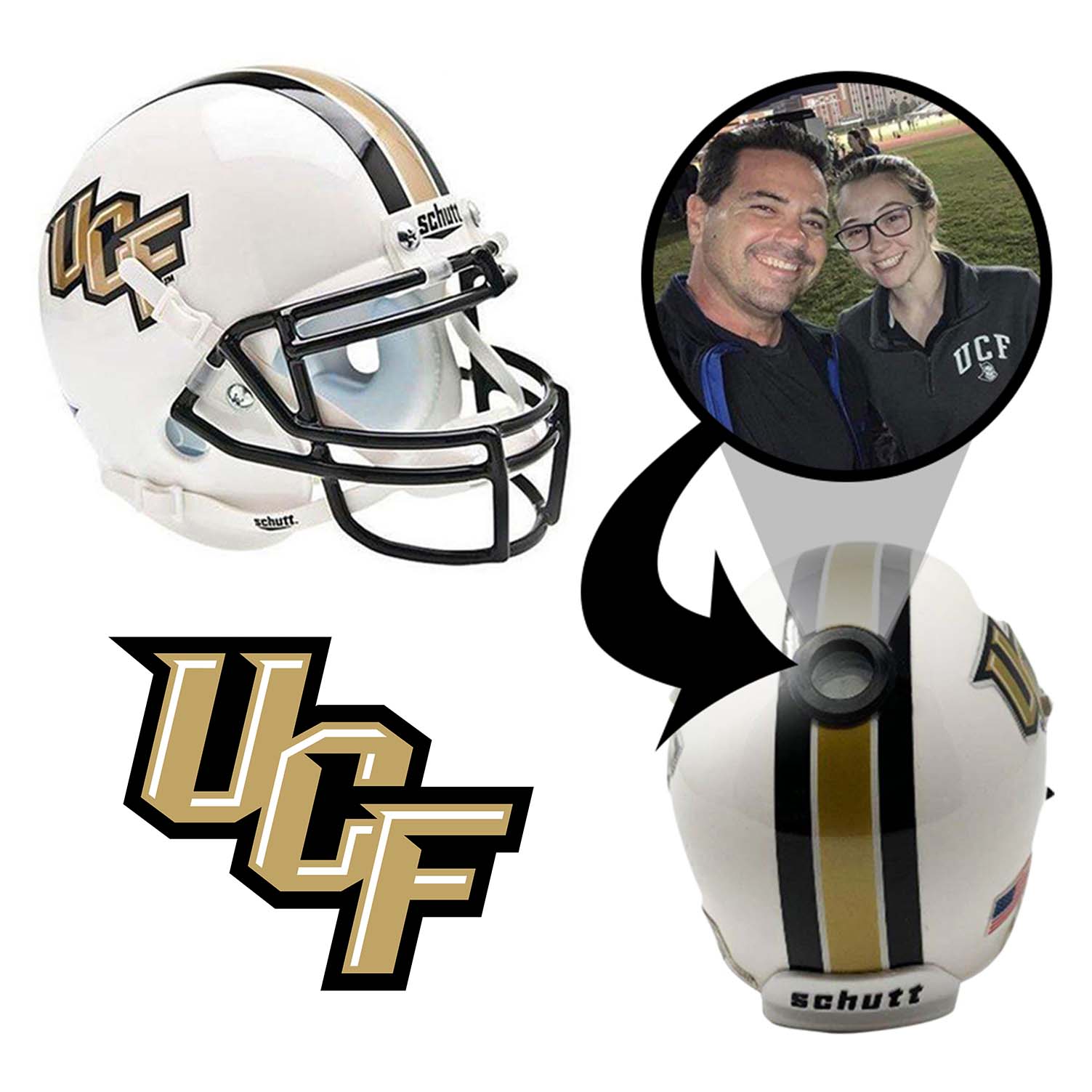 UCF Knights College Football Collectible Mini Helmet - Picture Inside - FANZ Collectibles 1