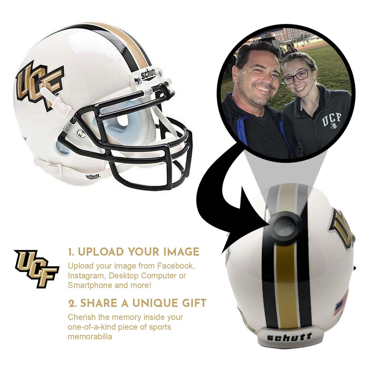 UCF Knights College Football Collectible Mini Helmet - Picture Inside - FANZ Collectibles 2