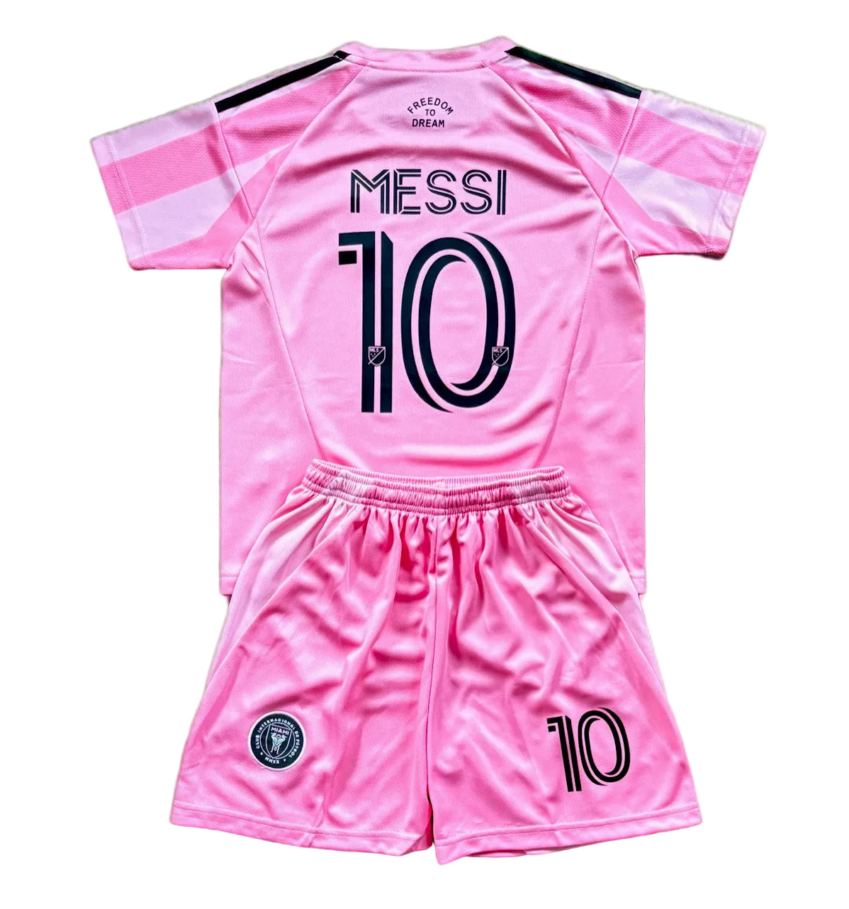New Pink Lionel Messi Home Kids Soccer Jersey Pink Set of 2 | Toddler & Youth 2
