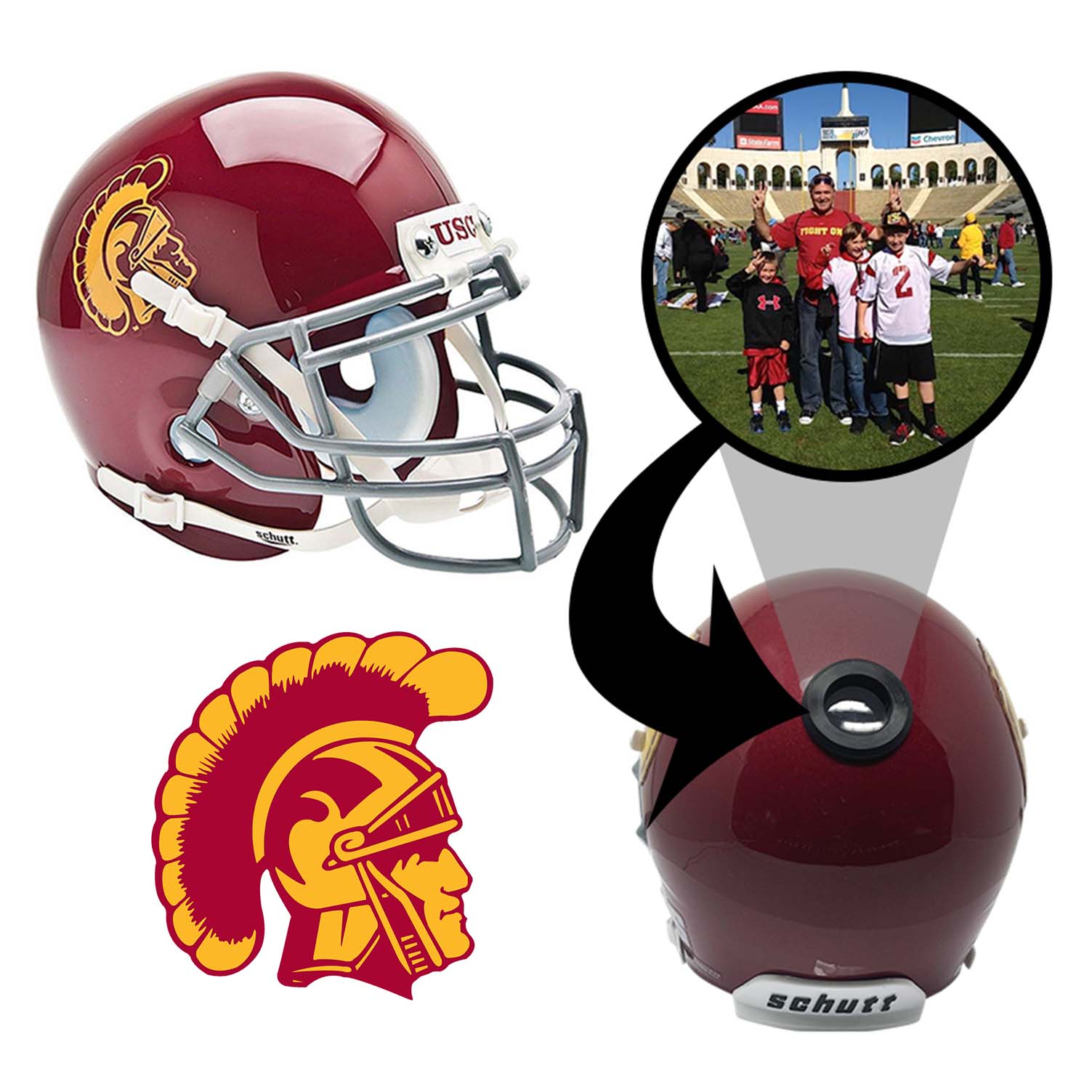 USC Trojans College Football Collectible Mini Helmet - Picture Inside - FANZ Collectibles 1
