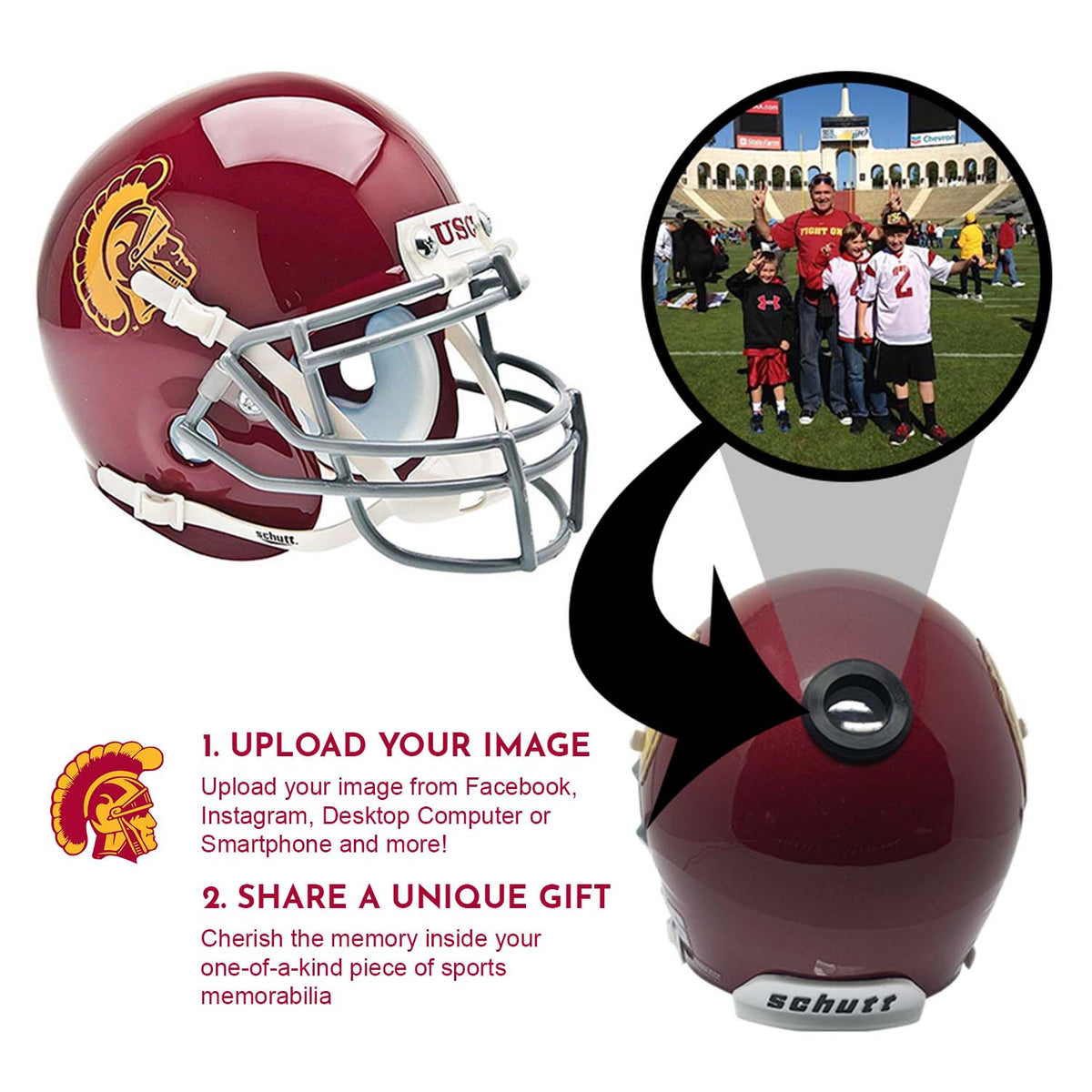 USC Trojans College Football Collectible Mini Helmet - Picture Inside - FANZ Collectibles 2