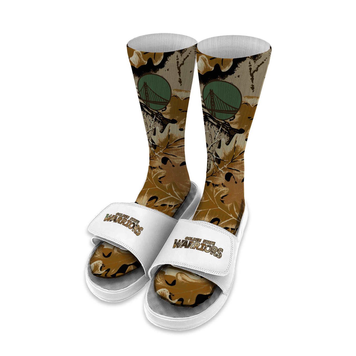 Golden State Warriors RealTree Camo Sock/Slide Bundle