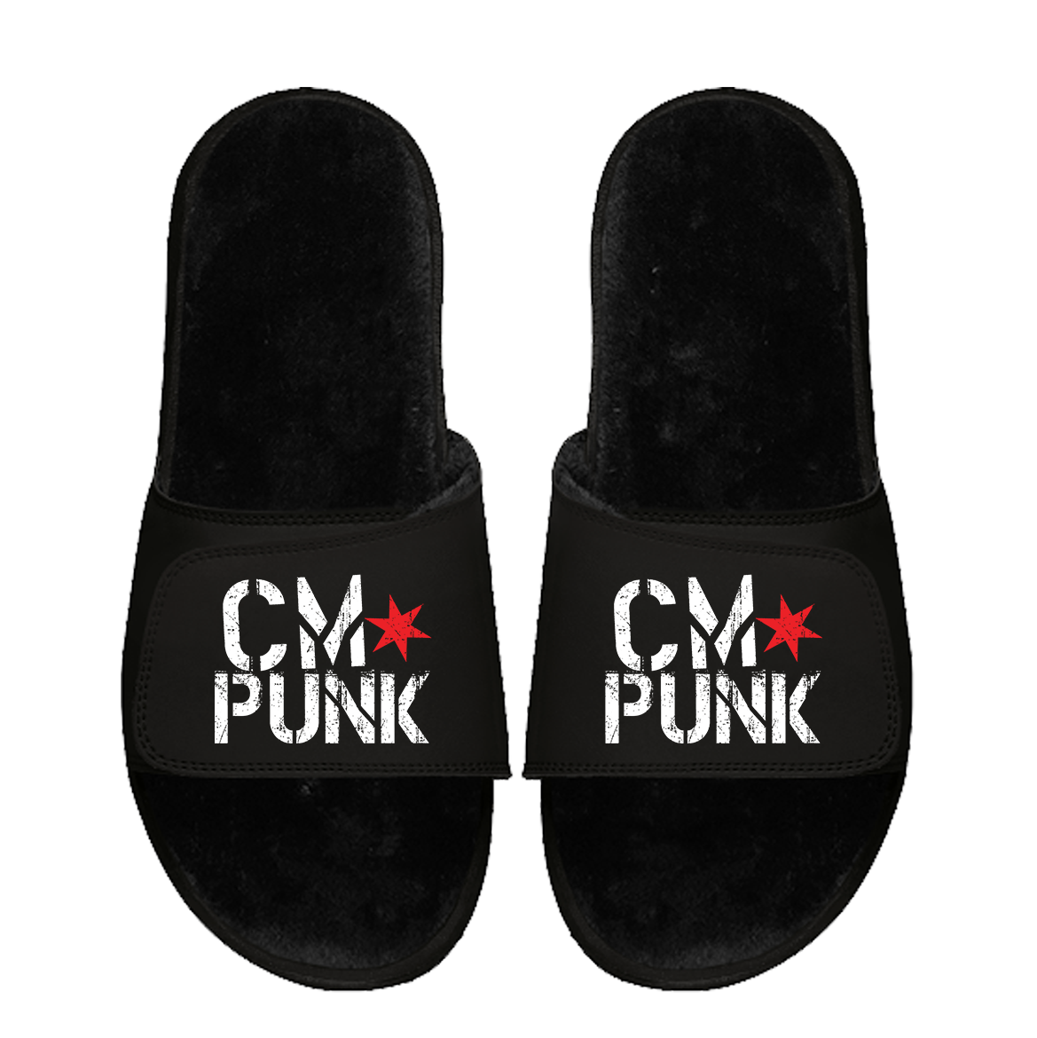 CM Punk Black Fur Slides 1