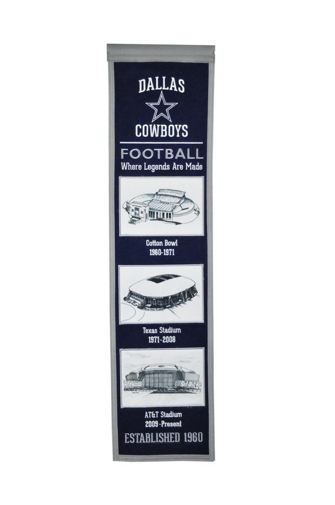 Dallas Cowboys Stadiums NFL Football Heritage Banner 1