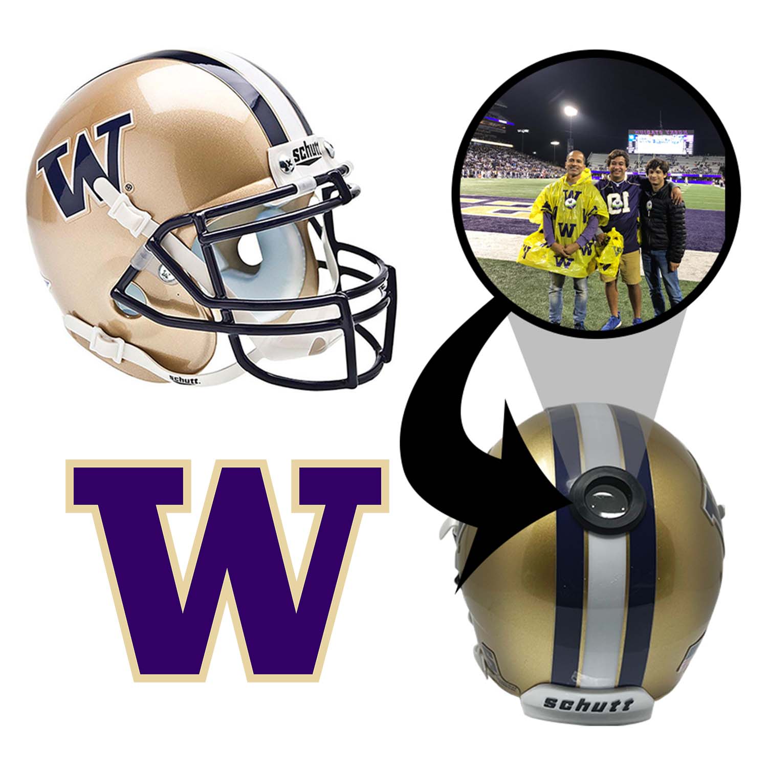 Washington Huskies College Football Collectible Mini Helmet - Picture Inside - FANZ Collectibles 1