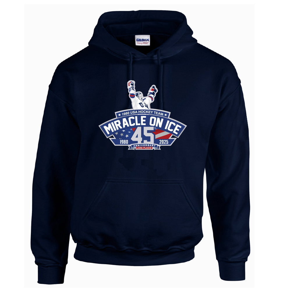 1980 Miracle on Ice 45th Anniversary (1980-2025) Hoodie - Navy