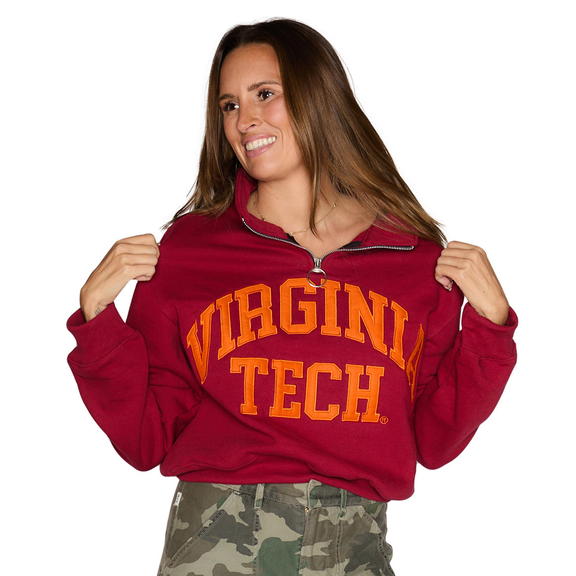 Virginia Tech Quarter Zip Sweatshirt | lojobands