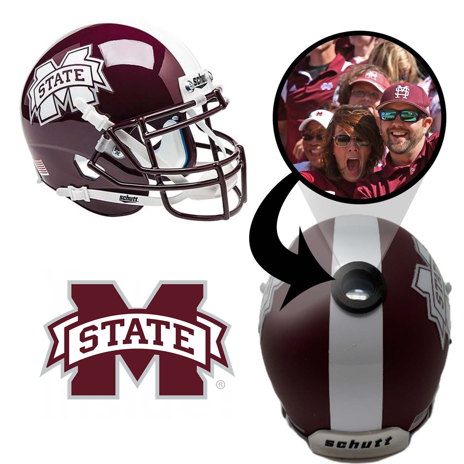 MSU Bulldogs College Football Collectible Mini Helmet - Picture Inside - FANZ Collectibles 1