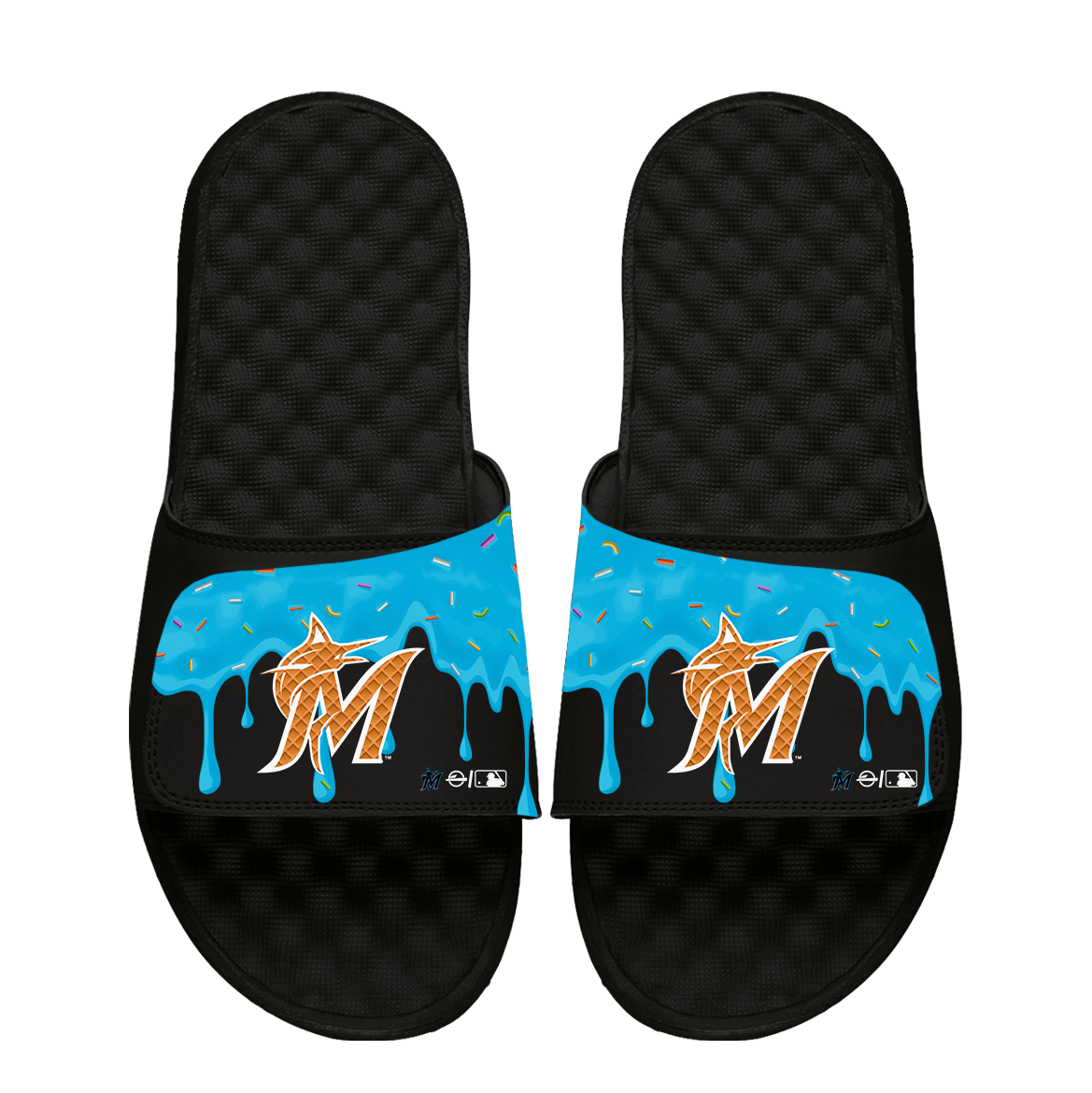 Miami Marlins Ice Cream Drip Slide Sandals 1