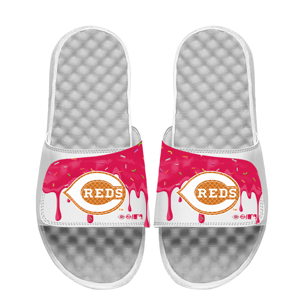 Cincinnati Reds Ice Cream Drip Slide Sandals 1