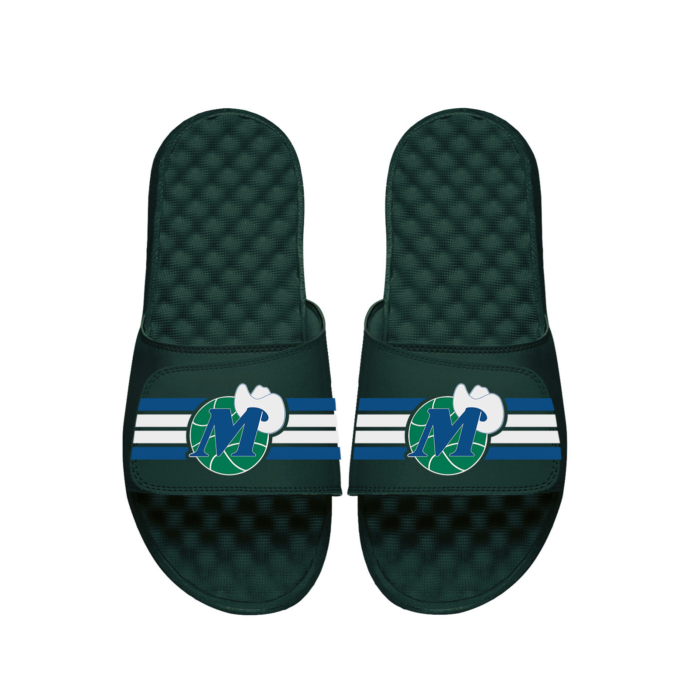 Dallas Mavericks Dark Green HWC Stripes Slides 1