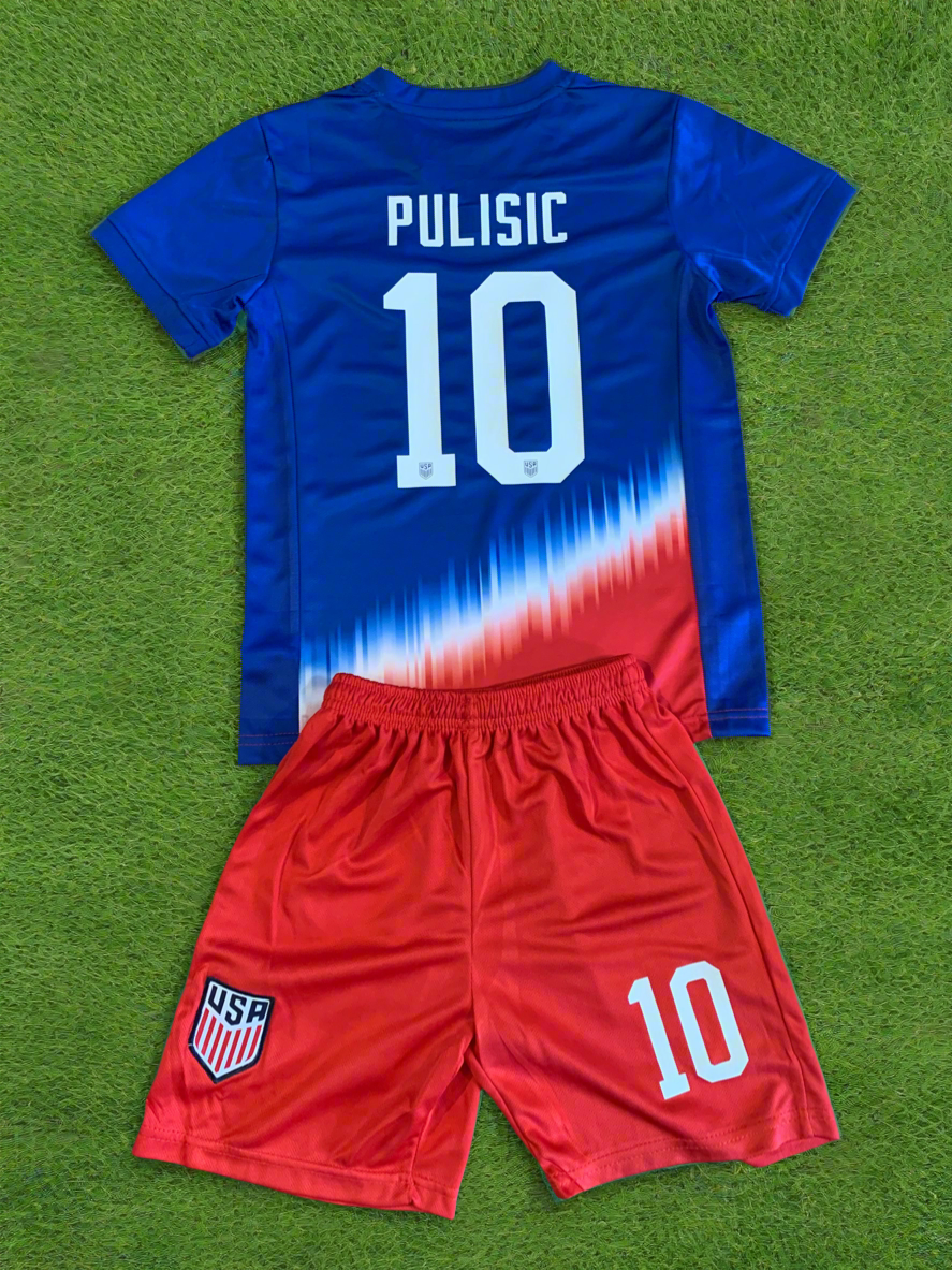 Christian Pulisic USA 2024 Kids Youth Soccer Jersey Kit 2 Piece Set 8