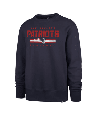 New England Patriots - Jet Black Stencil Stripes Headline Crew Long Sleeve 1