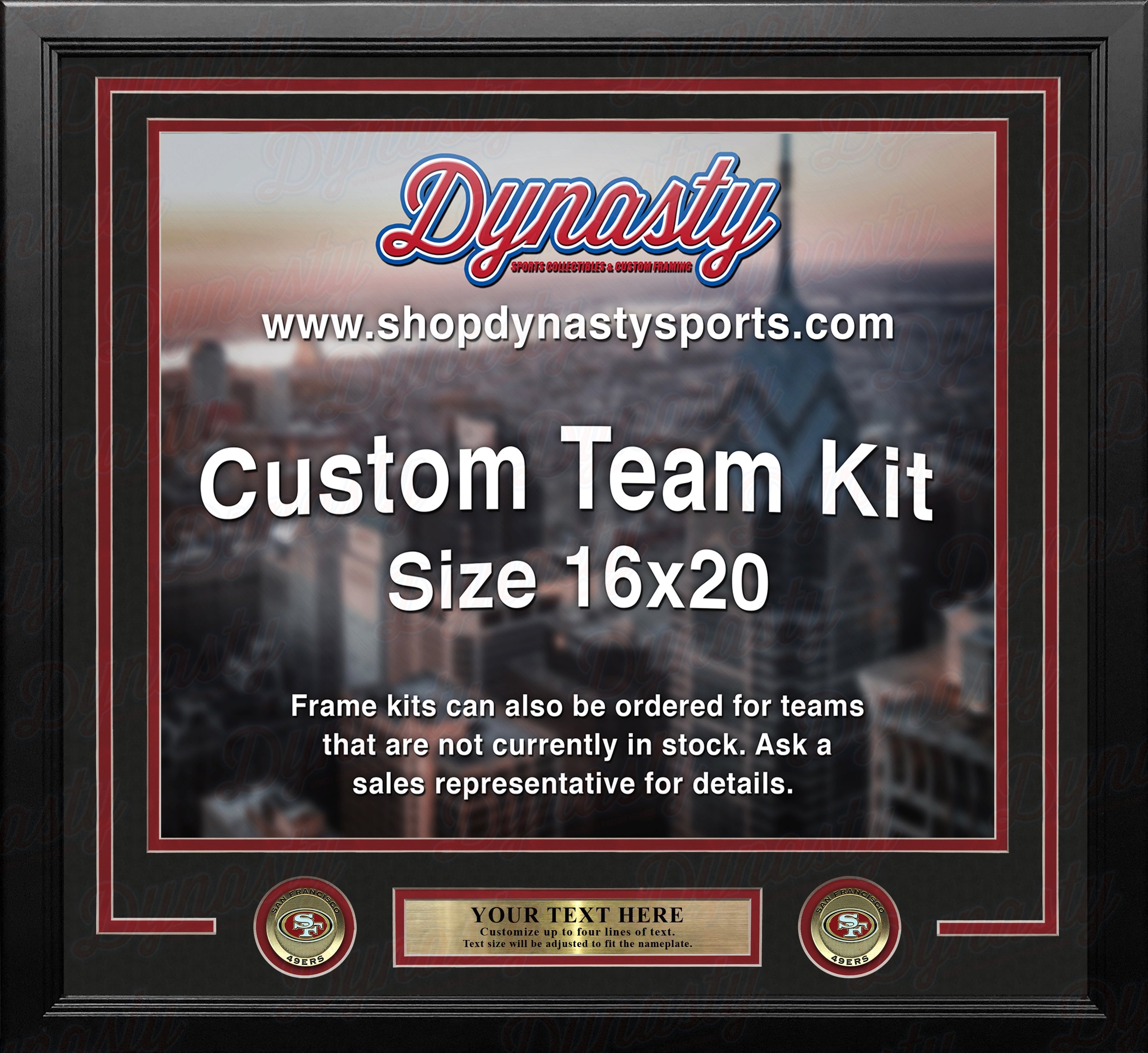 San Francisco 49ers Custom NFL Football 16x20 Picture Frame Kit (Multiple Colors) 3