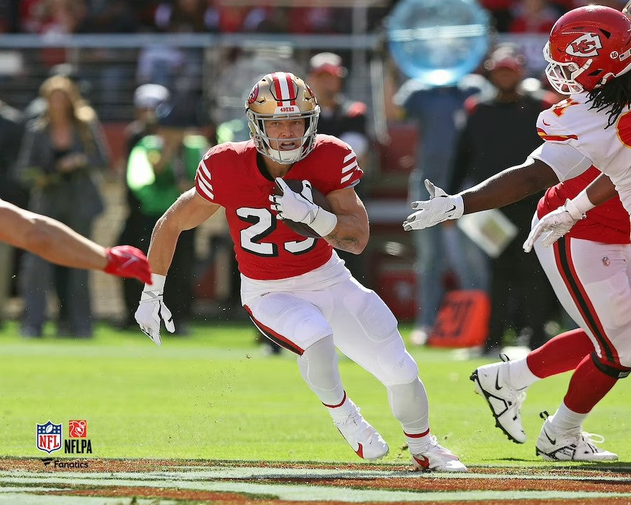 Christian McCaffrey in Action San Francisco 49ers 8" x 10" Football Photo 1