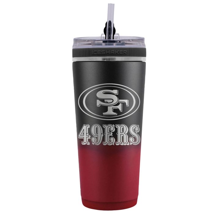 San Francisco 49ers 26 oz Stainless Steel Ice Shaker Bottle 1