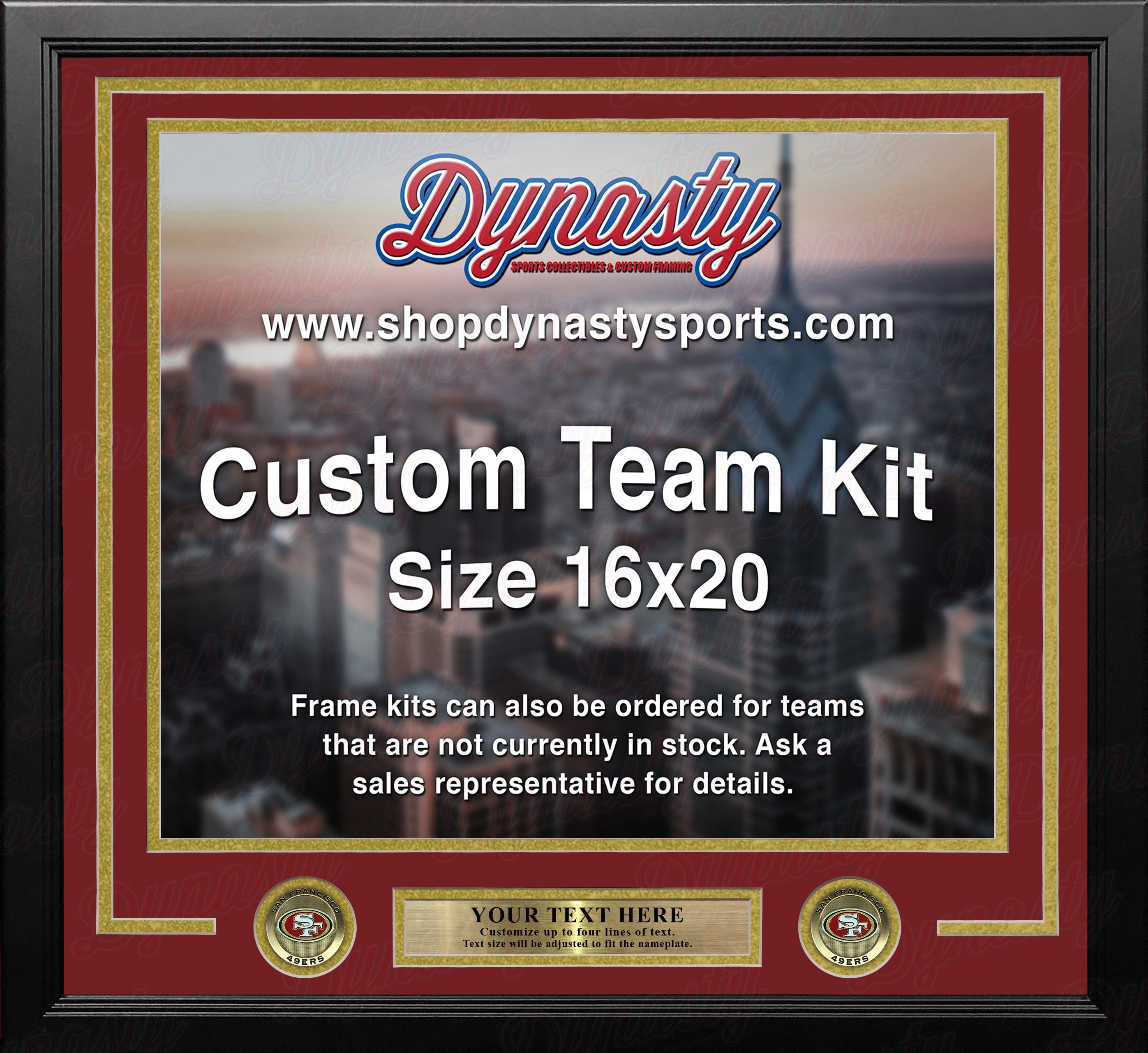 San Francisco 49ers Custom NFL Football 16x20 Picture Frame Kit (Multiple Colors) 1