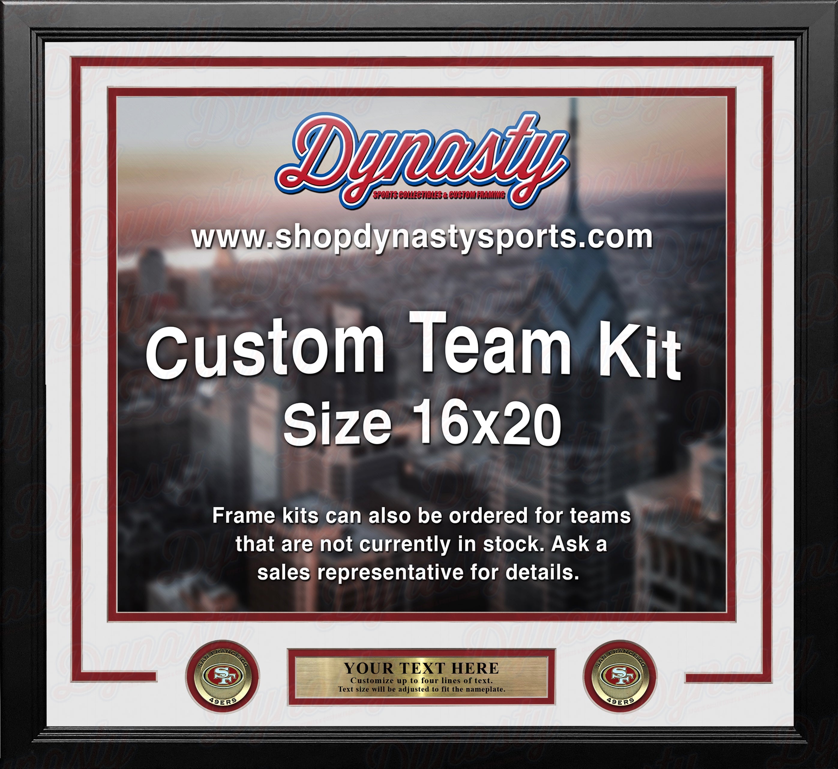 San Francisco 49ers Custom NFL Football 16x20 Picture Frame Kit (Multiple Colors) 2