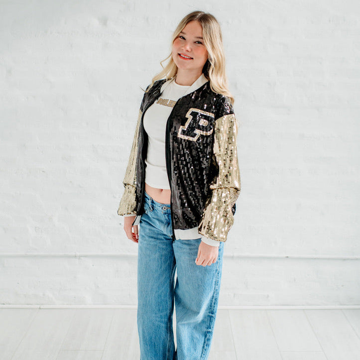 Purdue Sequin Bomber Jacket 1