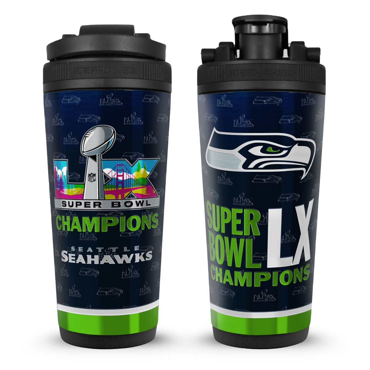 Seattle Seahawks Superbowl LX Champions 26oz Ice Shaker 17