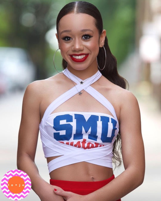 SMU Mustangs White Multi Way Bandeau Top | lojobands 6