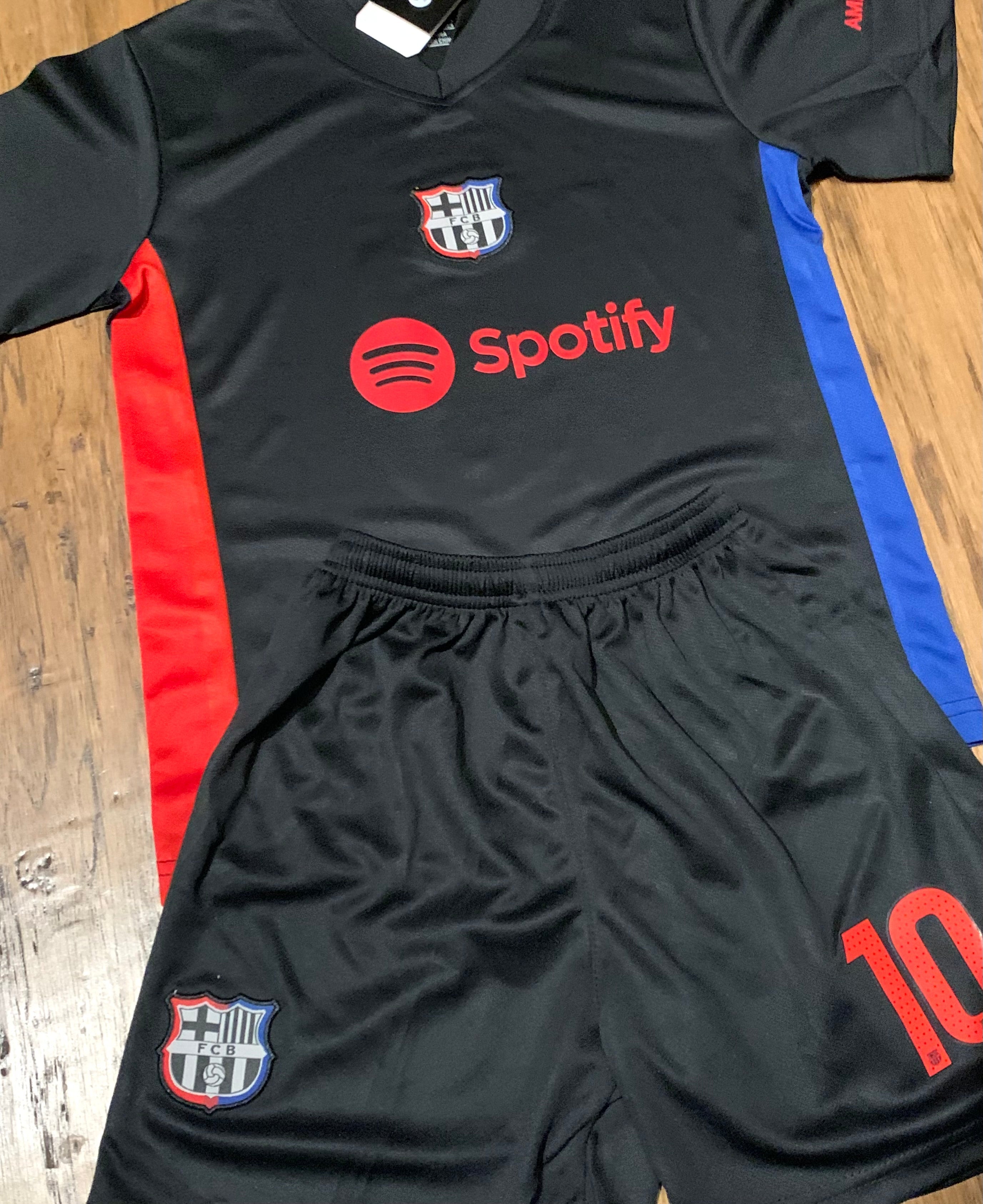 Lionel Messi Away Black Barcelona Soccer Jersey Kids Toddler & Youth Sizes 4
